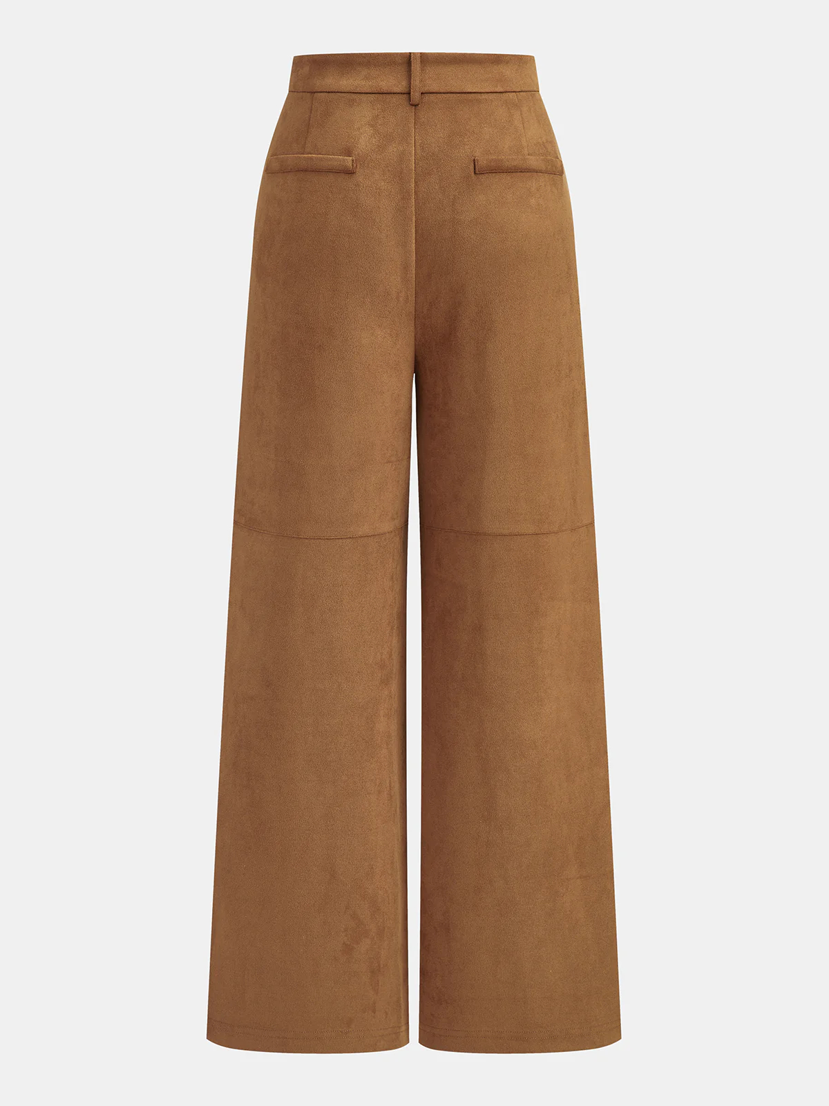 Braided Detail Mid-Waist Suede Effect Pants - Wholesalesil