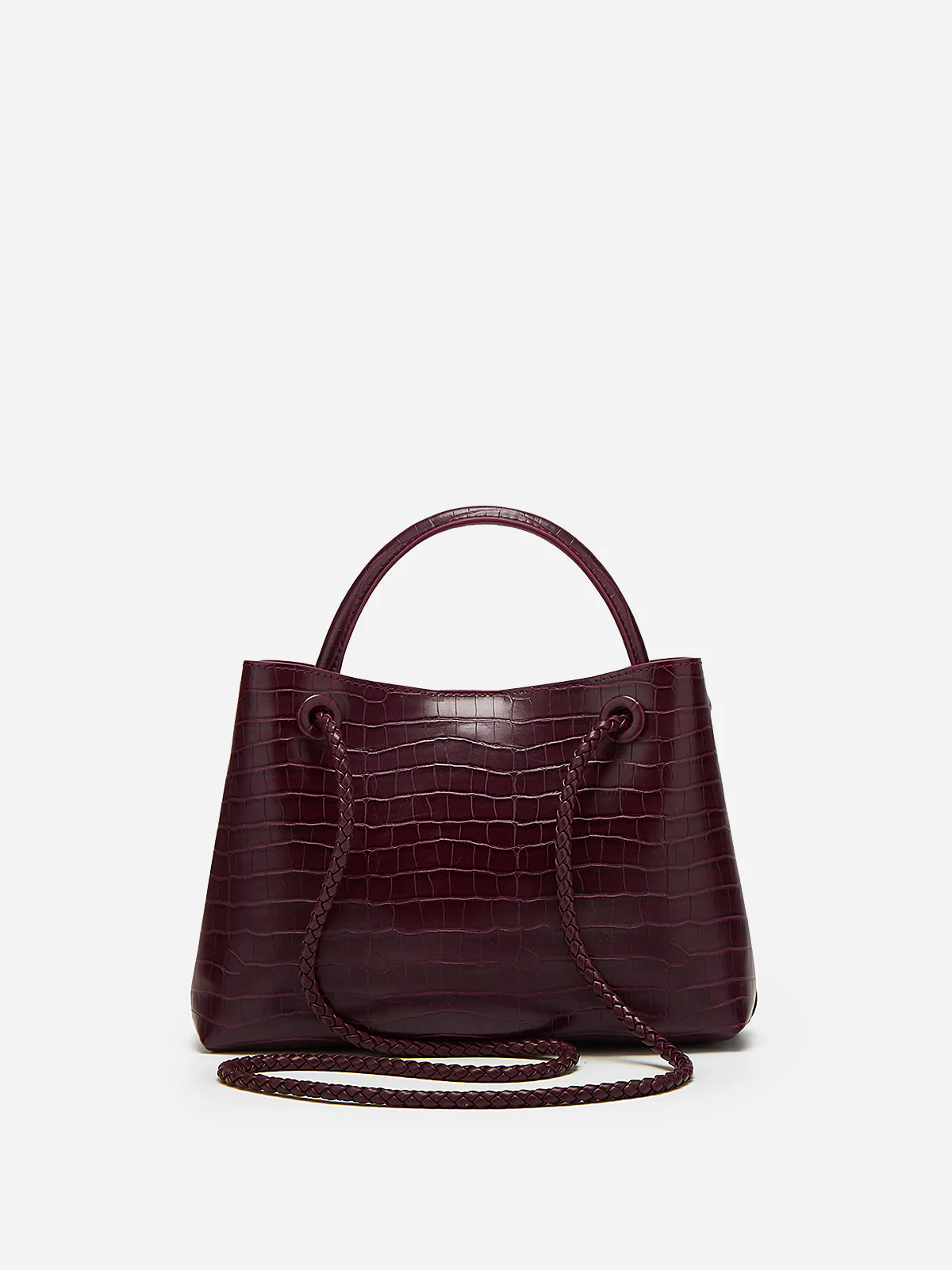 Crocodile-Embossed PU Leather Tote Bag - Wholesalesil