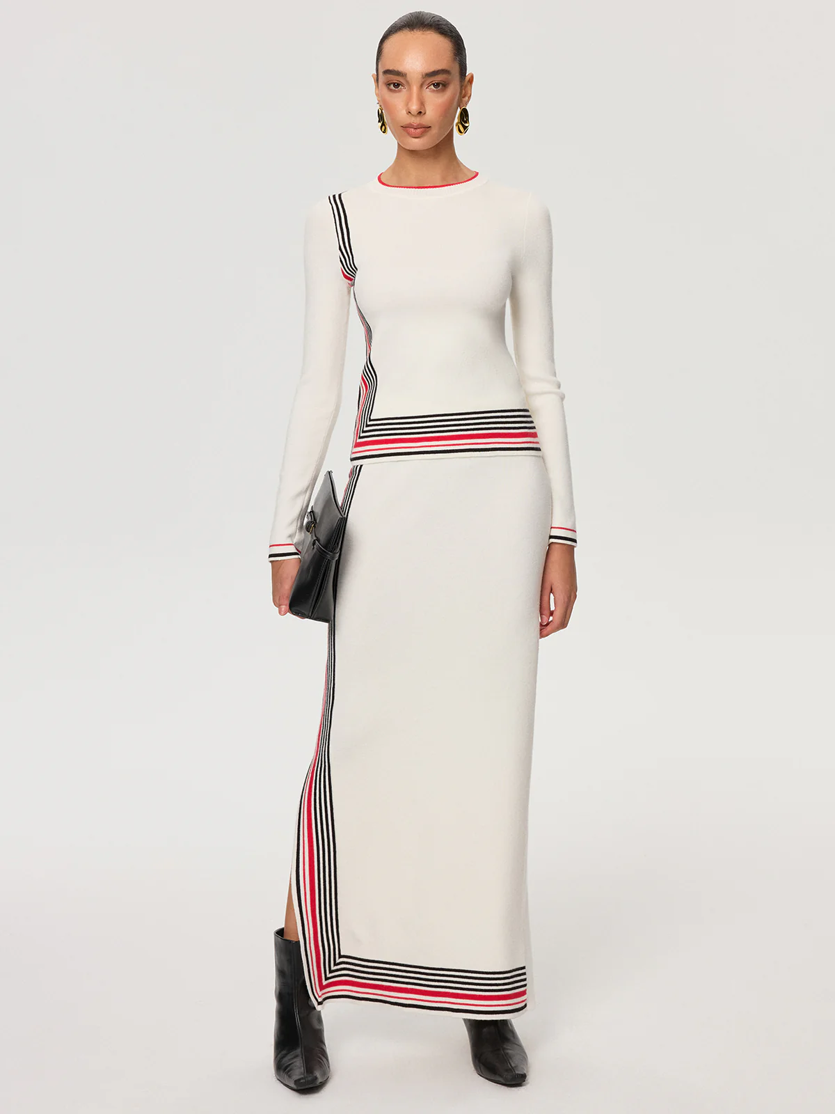 Striped Wool-Blend Knit Top - Wholesalesil