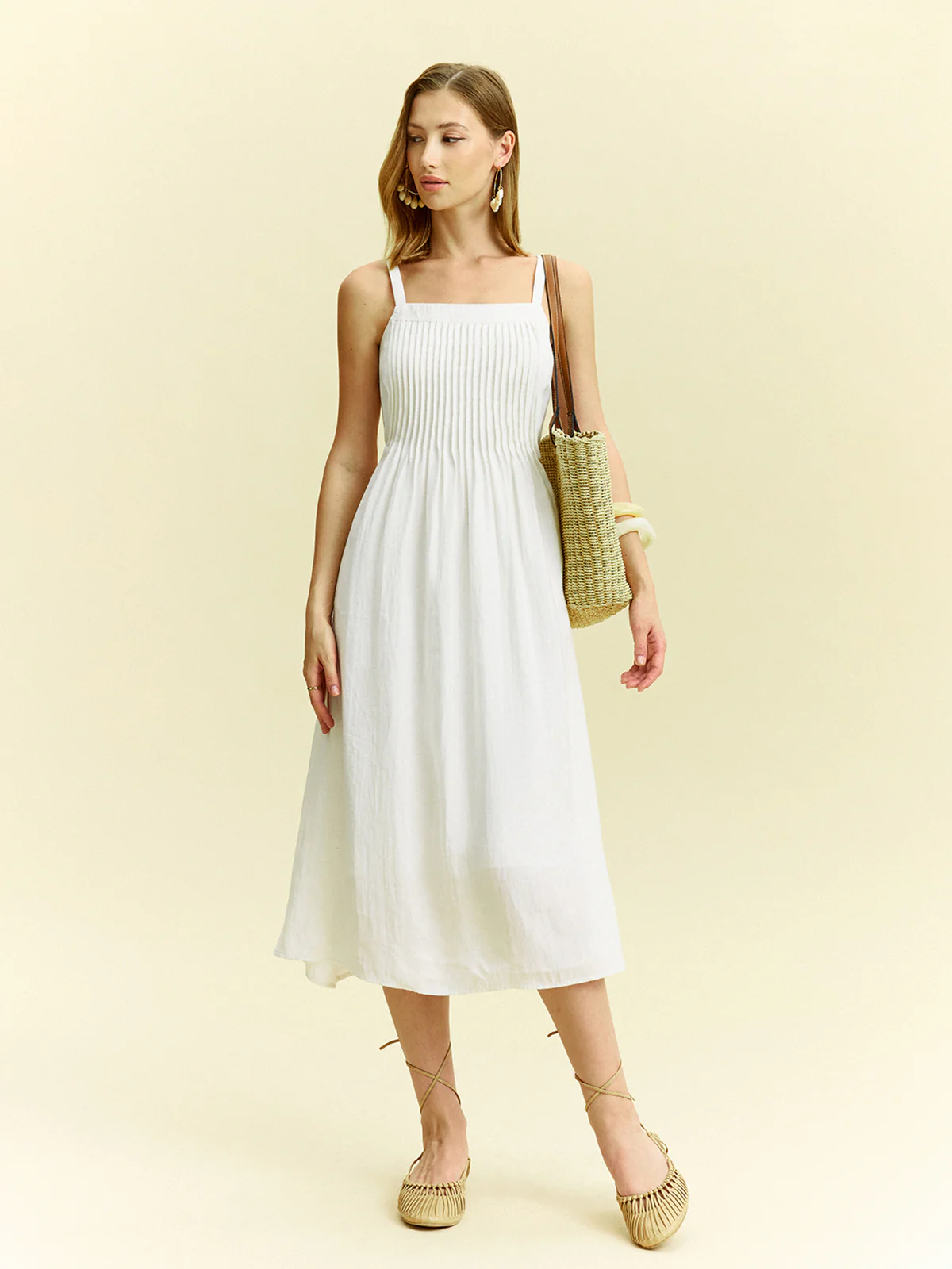 Pleated Midi Dress - Wholesalesil
