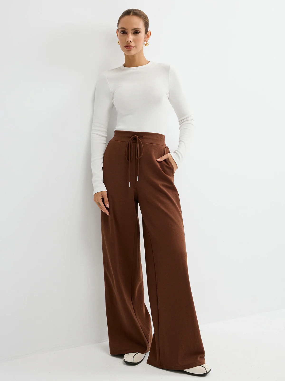 Side-Stripe Drawstring Mid-Waist Sweatpants - Wholesalesil