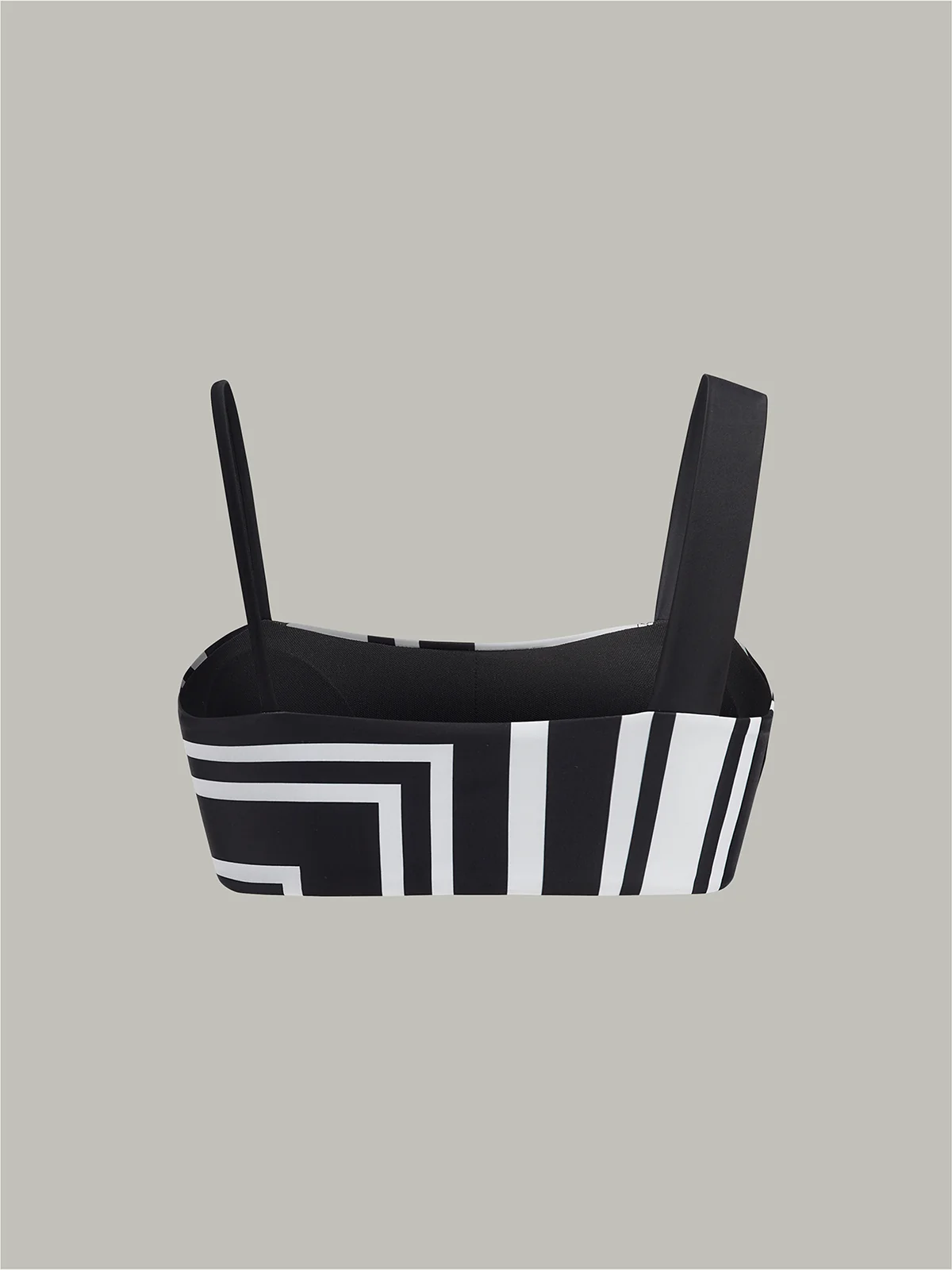 Geometric Print Asymmetric Strap Bikini Top - Wholesalesil