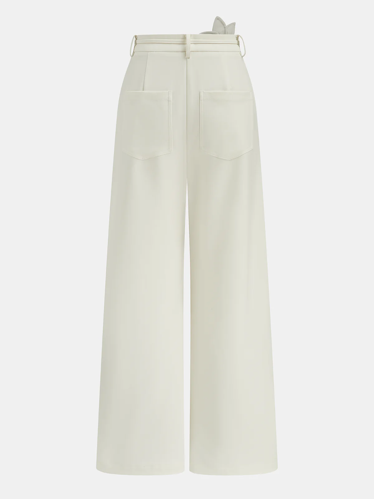 3D Floral Tie Wide-Leg Pants - Wholesalesil