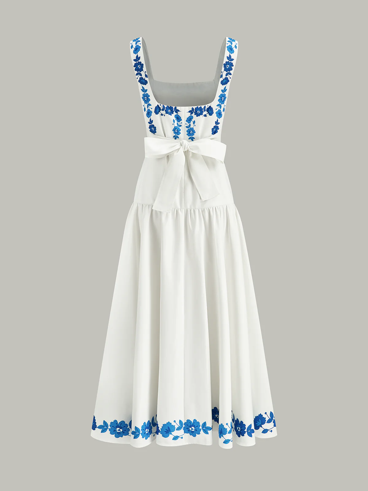 Bow Back Print Midi Dress - Wholesalesil