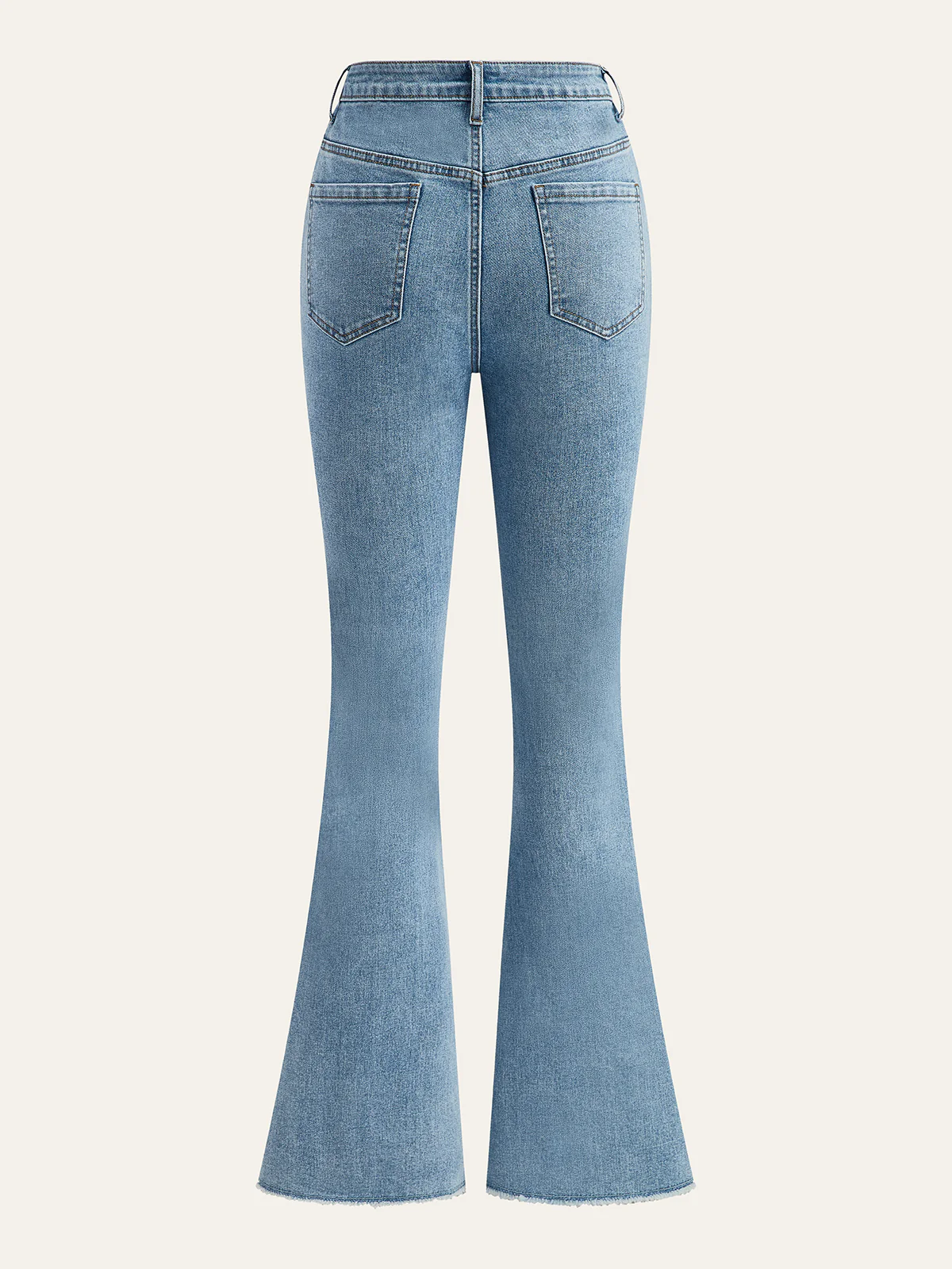 Mid-Waisted Button Flared Jeans - Wholesalesil