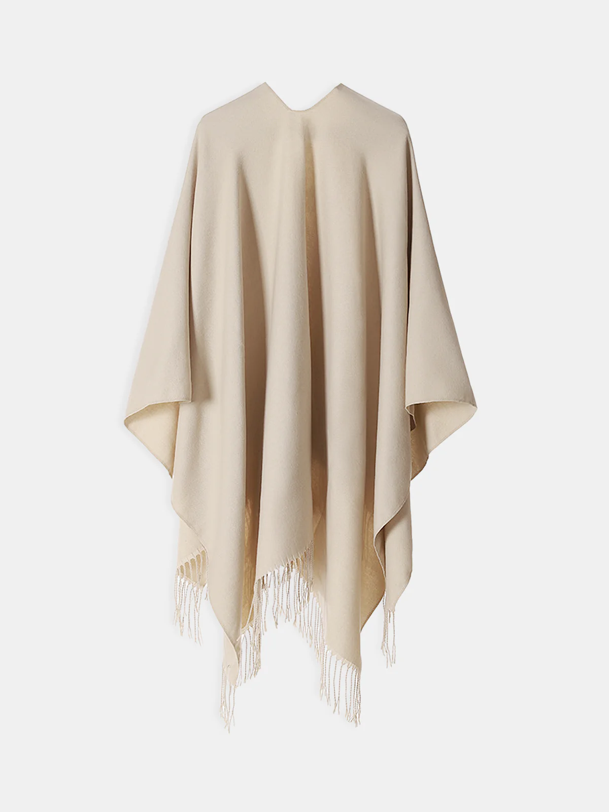 Faux Leather Buckle Fringe Cape - Wholesalesil