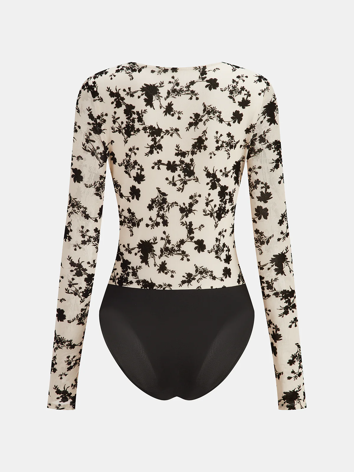 Metal Detail Floral Print Bodysuit - Wholesalesil