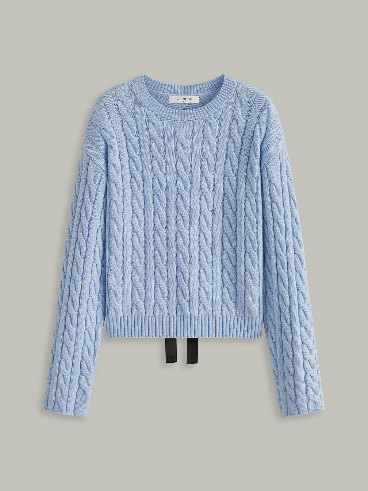Cable Knit Tie Detail Sweater - Wholesalesil