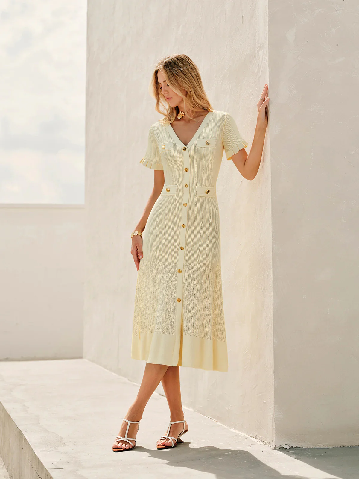 Knit Cardigan Midi Dress - Wholesalesil