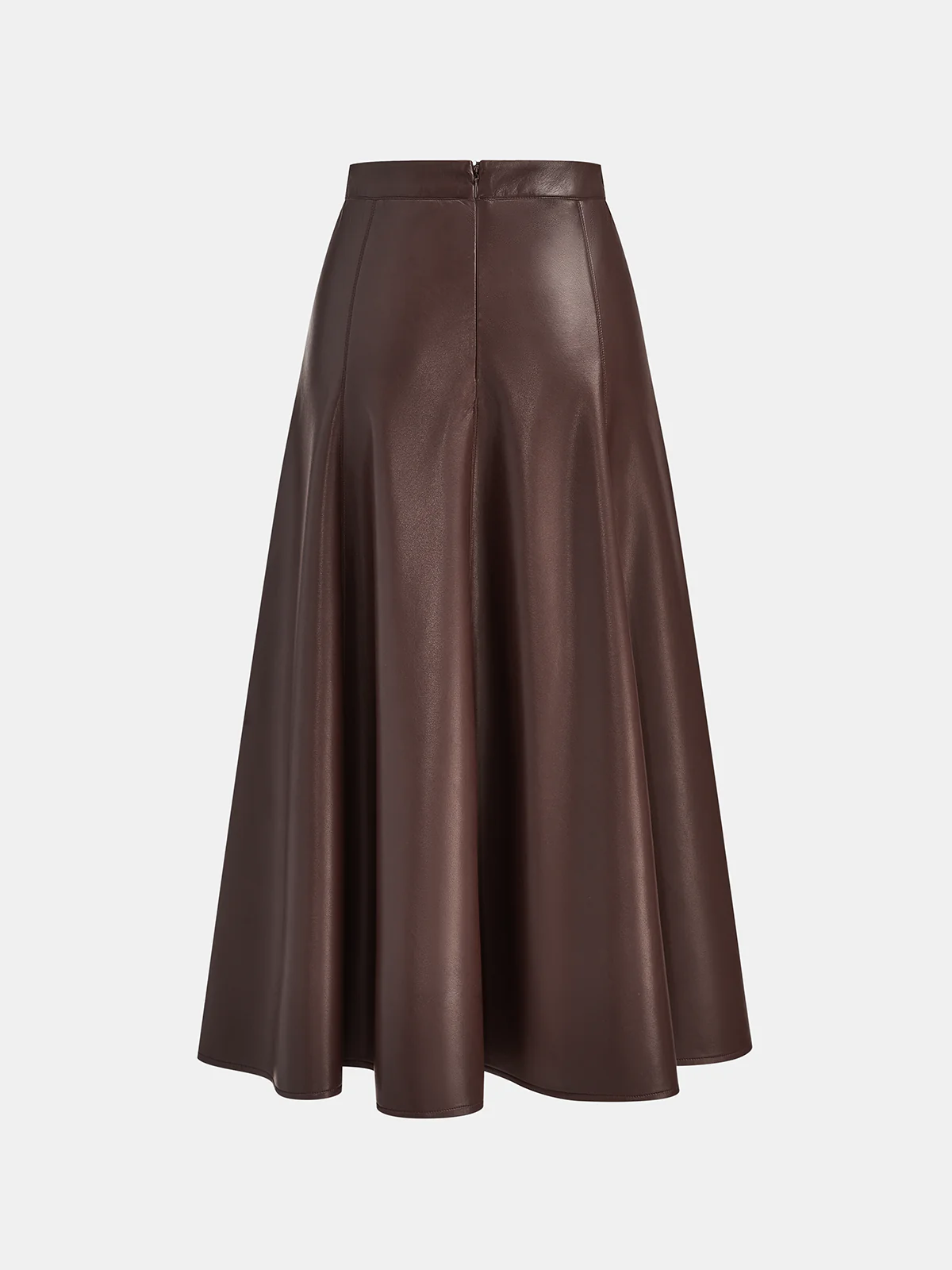 PU A-Line Mid-Waist Skirt - Wholesalesil