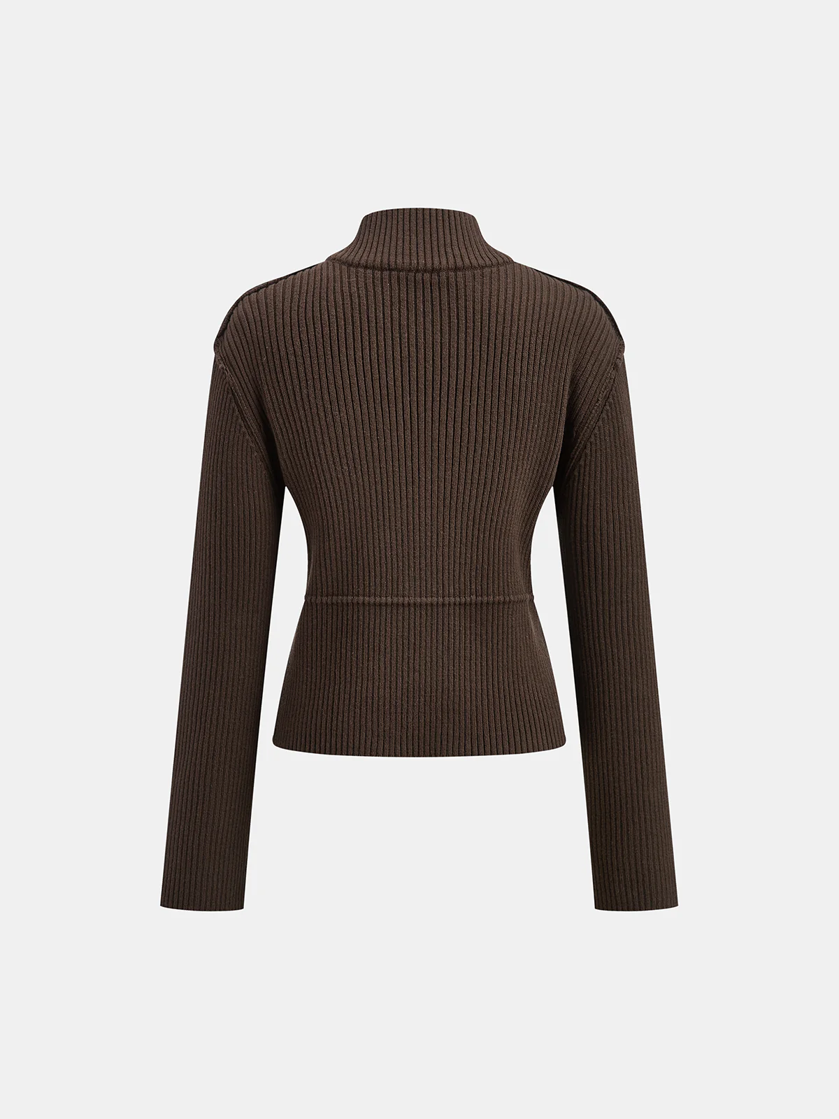 Stand Collar Asymmetric Button Cardigan - Wholesalesil