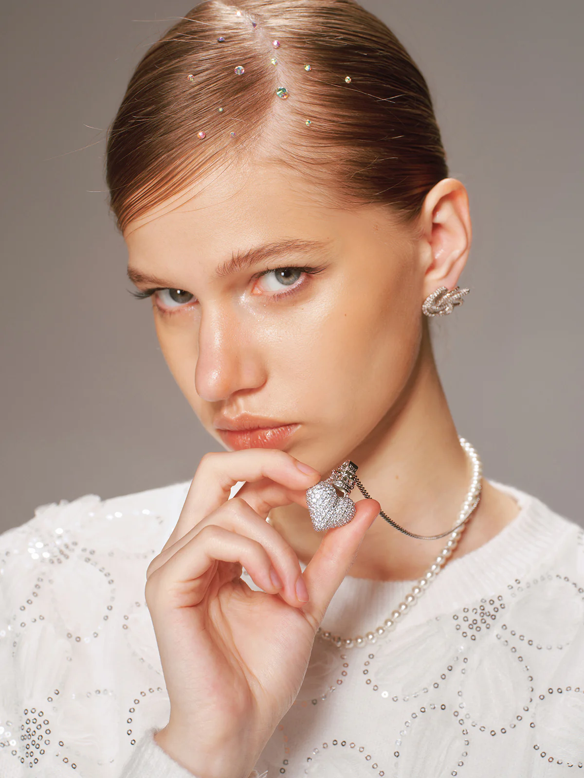 Sparkling Heart Pendant Necklace - Wholesalesil