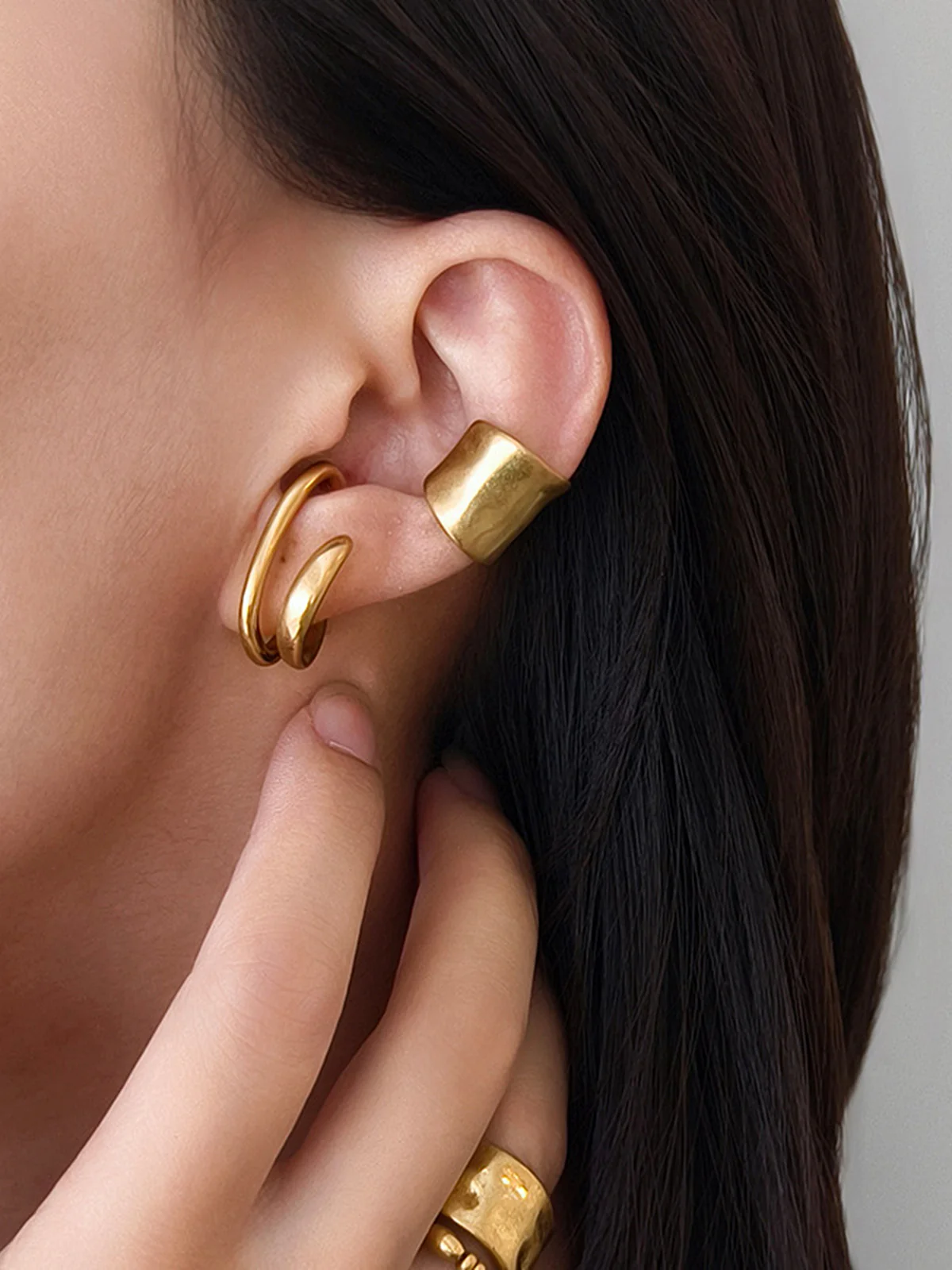 1pc Double-Hoop Ear Clip - Wholesalesil