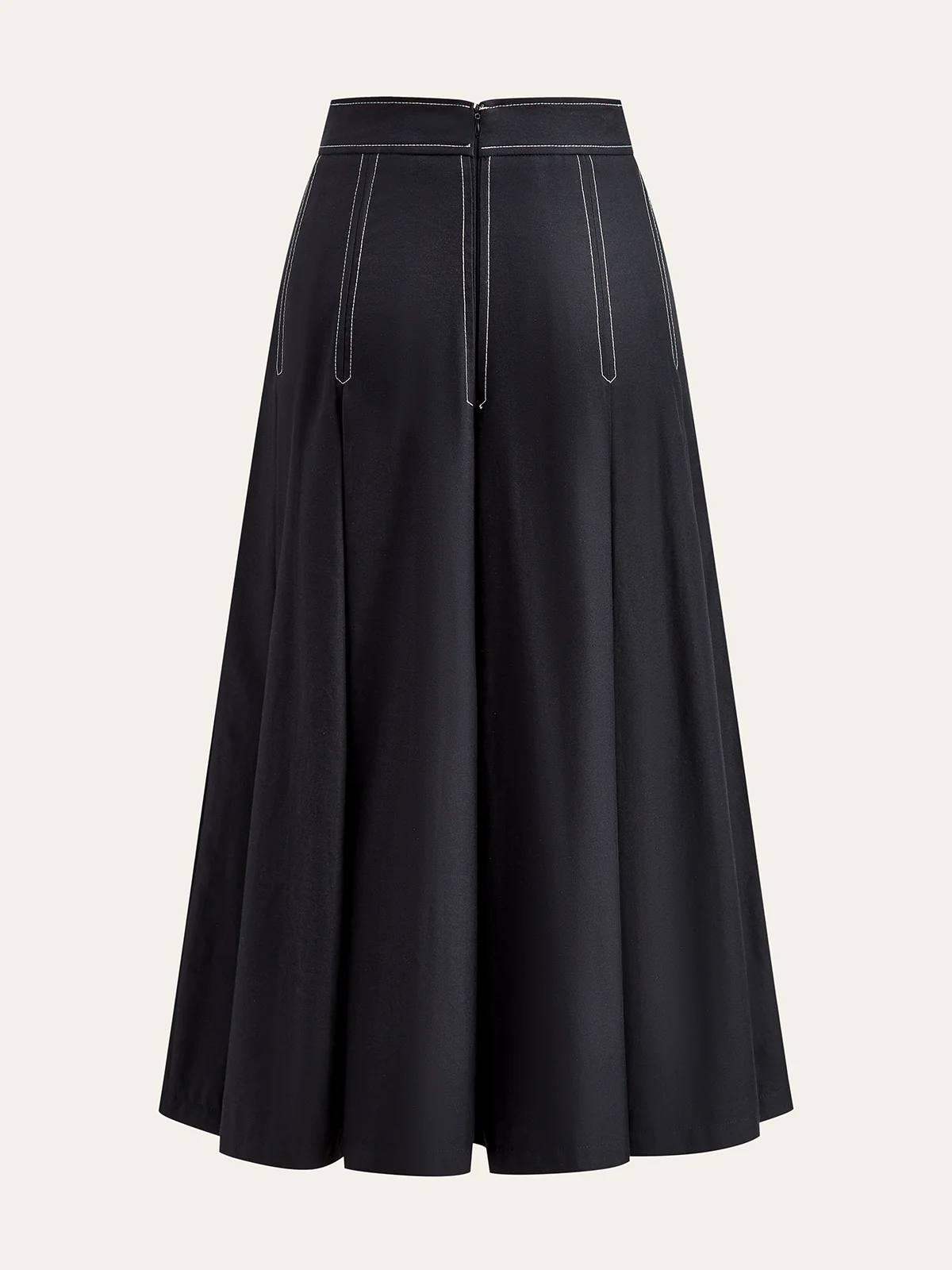 Metal Chain Detail Pleated Midi Skirt - Wholesalesil