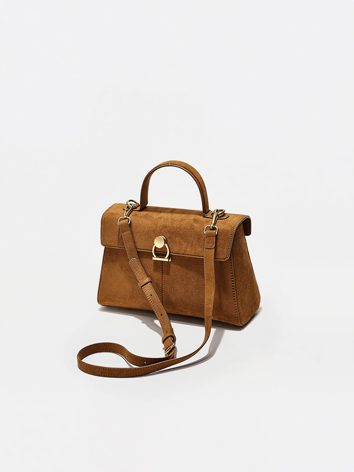 Suede Effect Top-Handle Bag - Wholesalesil