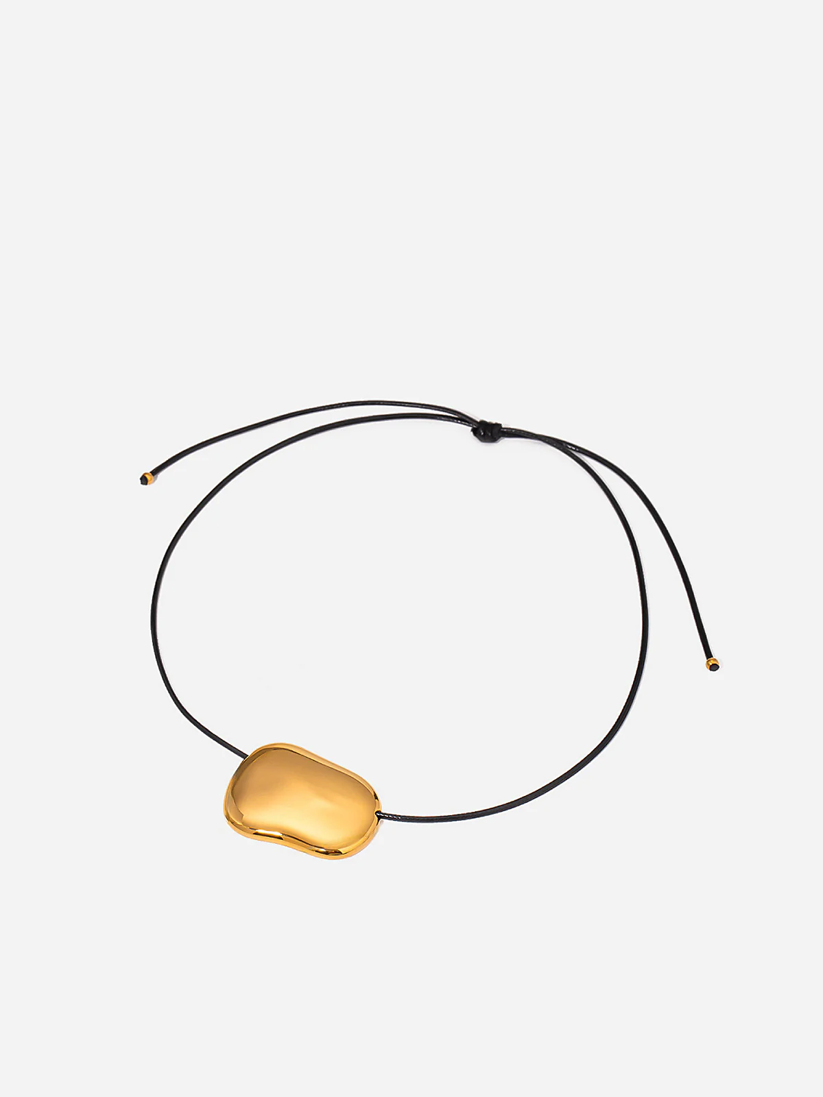 Golden Irregular Smooth Necklace - Wholesalesil