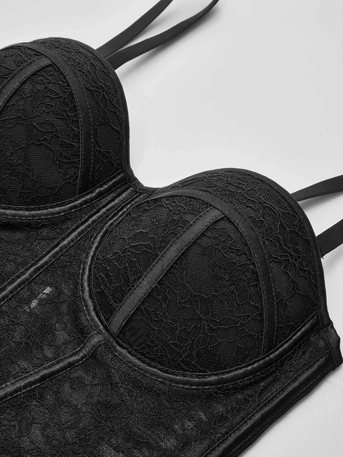 Lace Sheer Corset Top - Wholesalesil