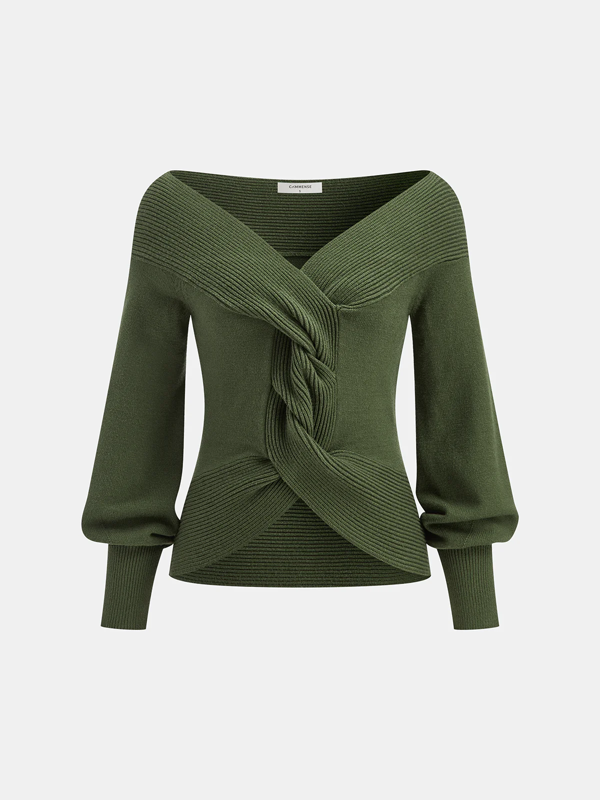 Off-Shoulder Twist Knit Top - Wholesalesil