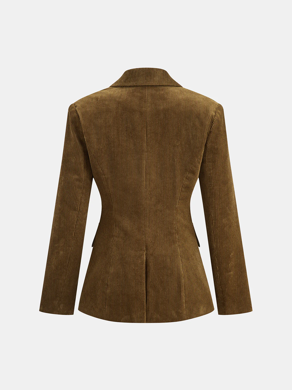 Corduroy Wide-Shoulder Fitted Blazer - Wholesalesil