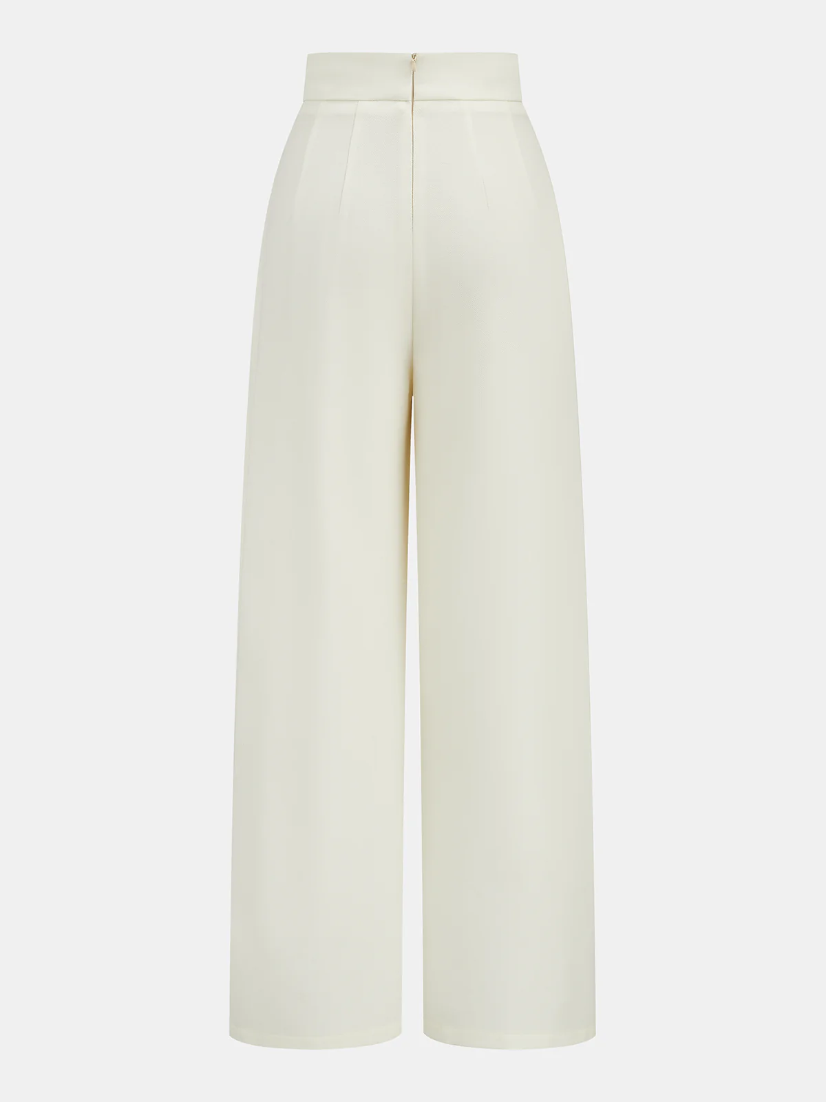 Mid-Waist Asymmetric Metal Detail Wide-Leg Pants - Wholesalesil