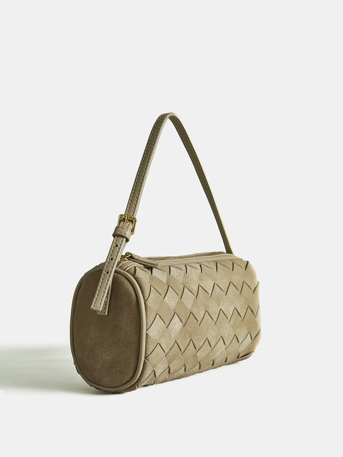Woven Frosted PU Leather Shoulder Bag - Wholesalesil