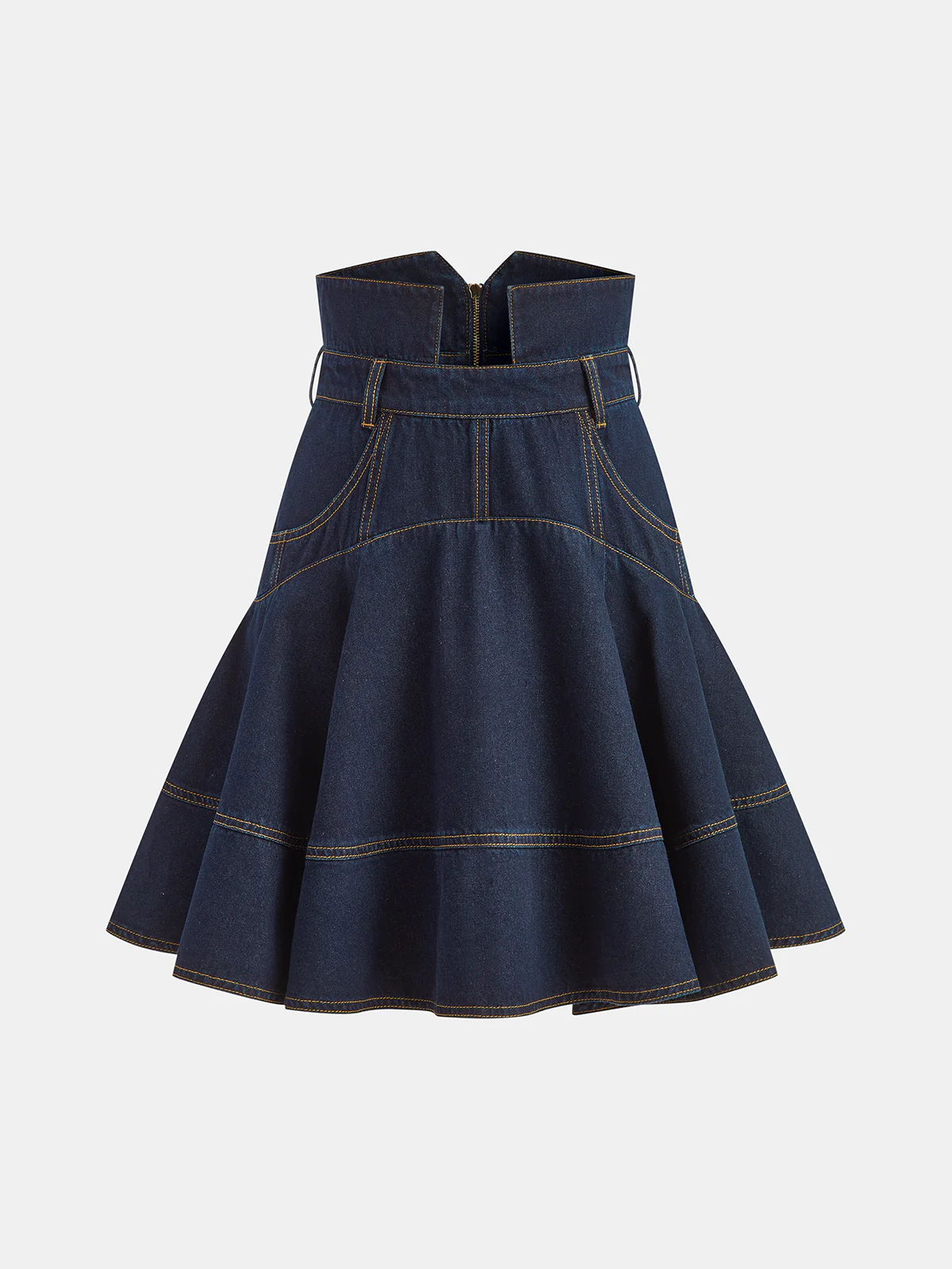 Denim High-Waist Flared Skirt - Wholesalesil