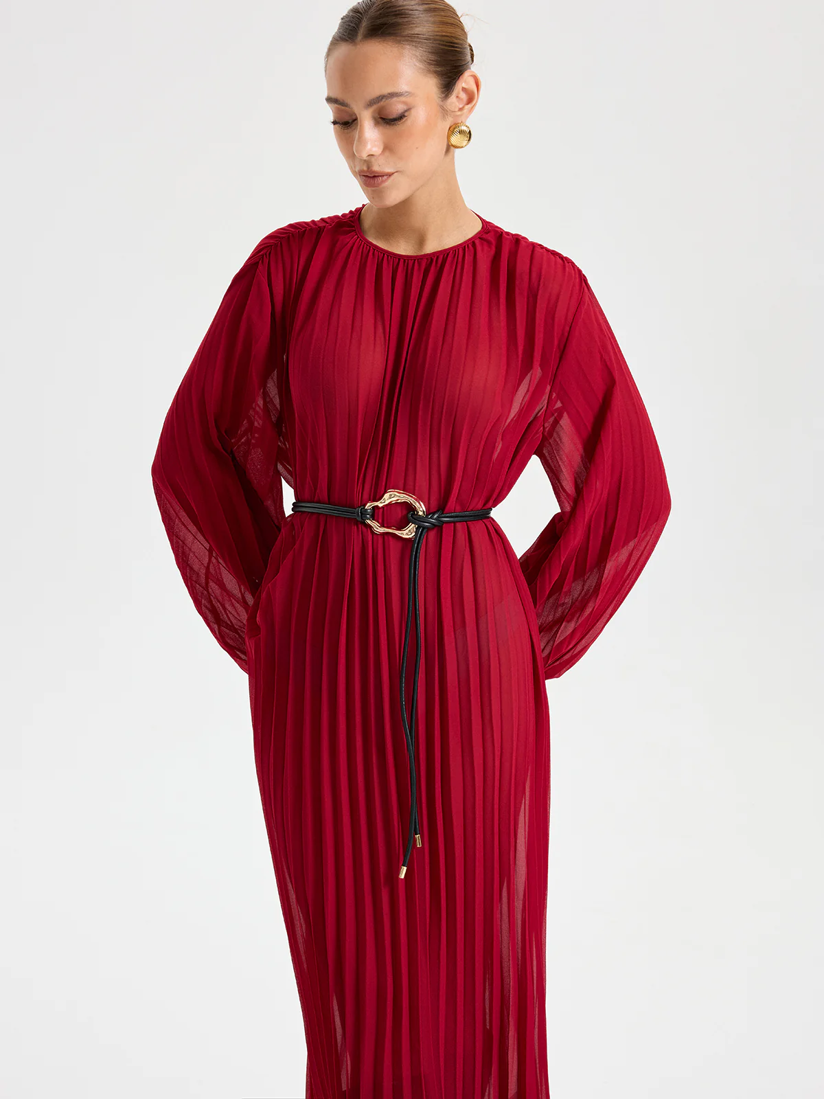 Pleated Long Dress - Wholesalesil