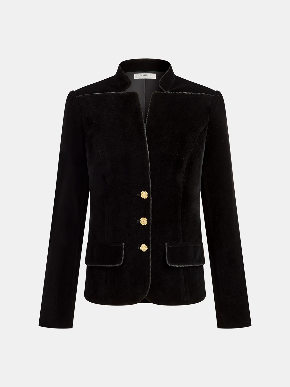 Velvet Stand Collar Blazer - Wholesalesil