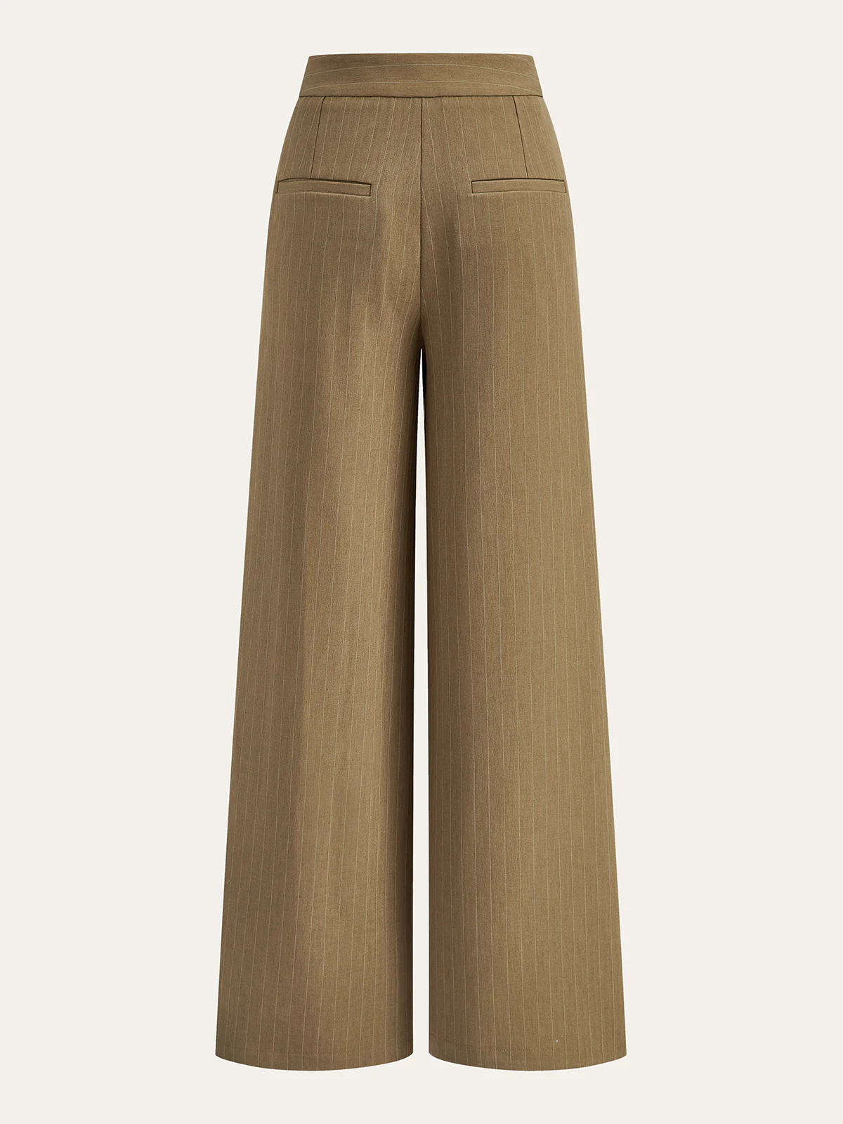 Pleated Pinstriped Wide-Leg Pants - Wholesalesil