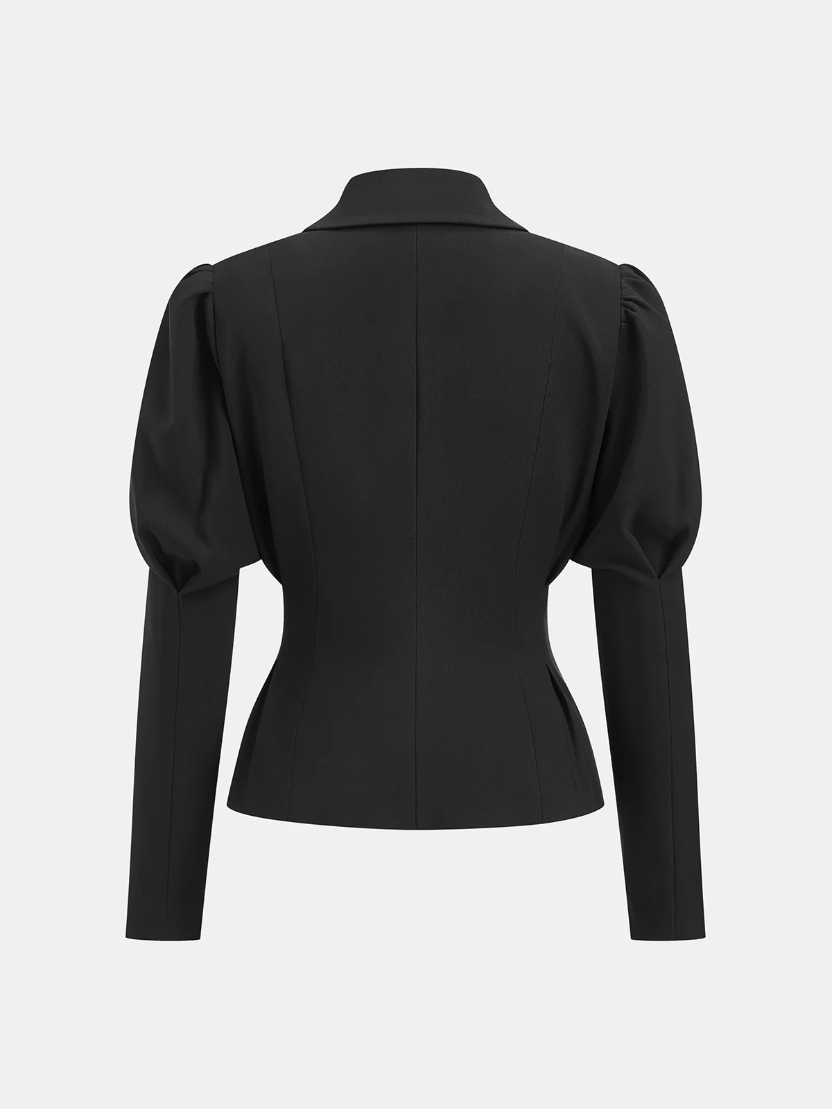 Metal Floral Detail Lantern Sleeve Blazer - Wholesalesil