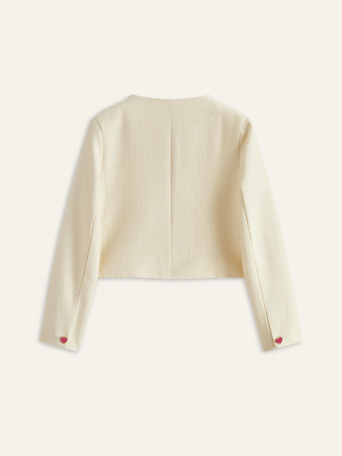 Colorful Heart Button Cropped Blazer - Wholesalesil