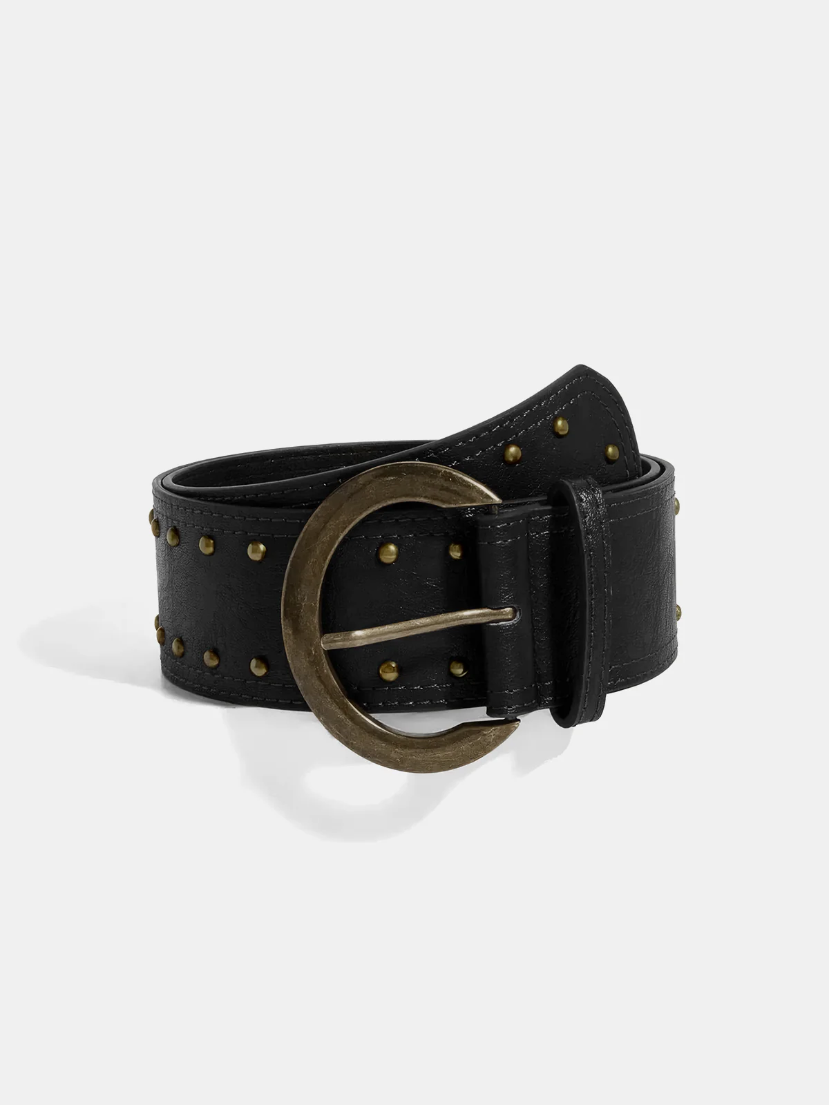 Studded Detail Wide Belt - Wholesalesil