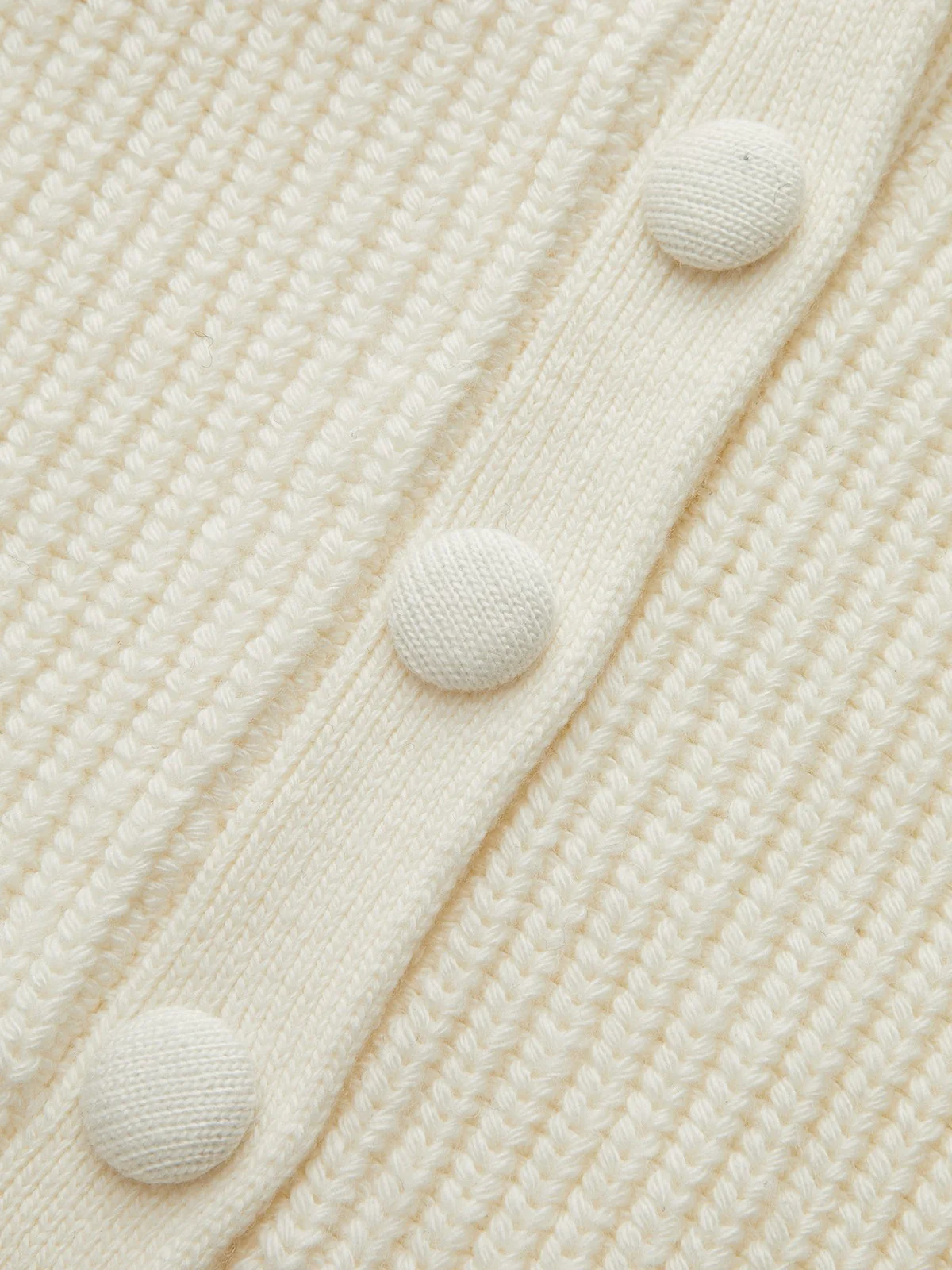 V-Neck Button Wool Blend Cable Knit Cardigan - Wholesalesil