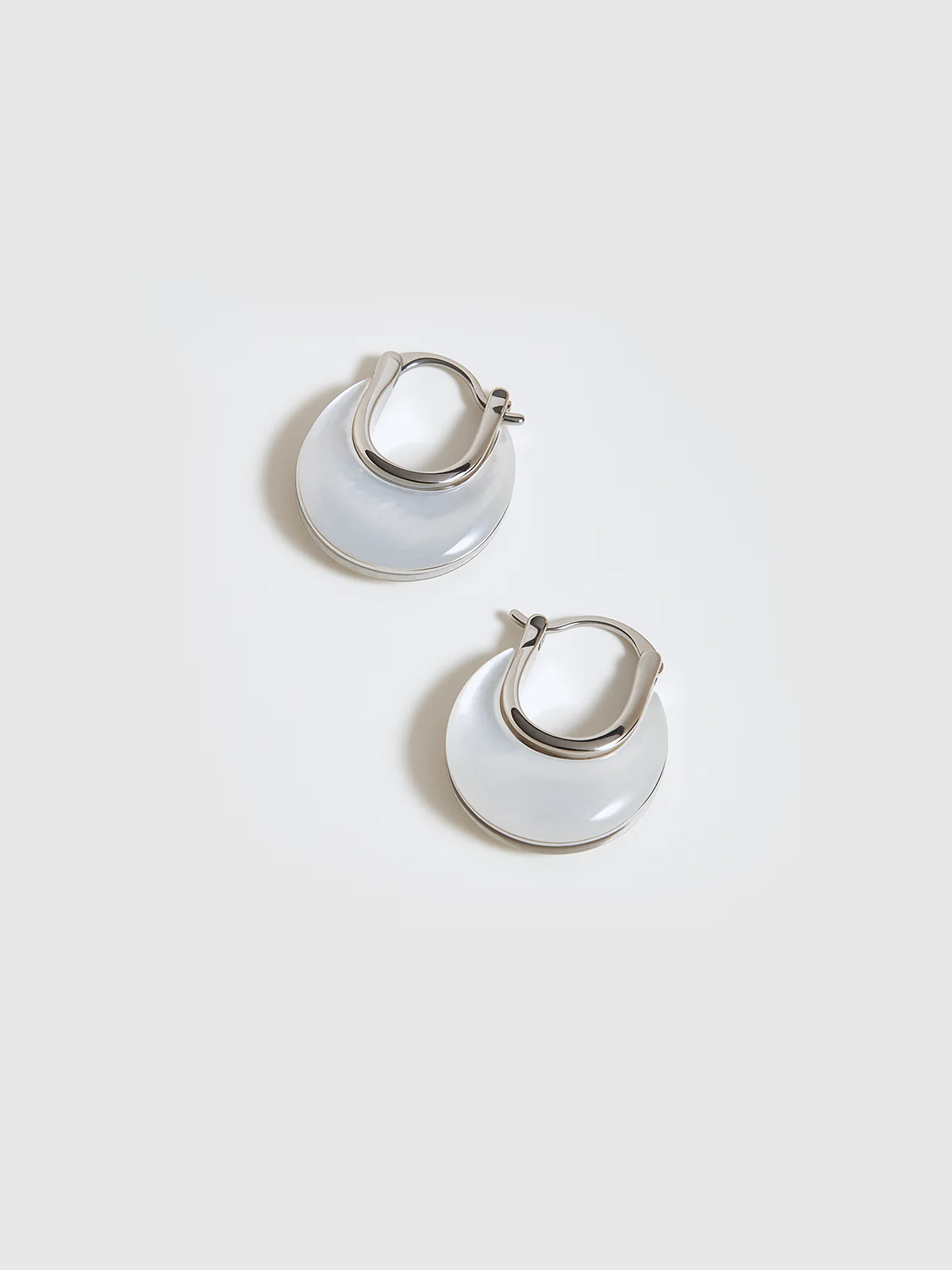 Mother of Pearl Hoop Earrings - Wholesalesil