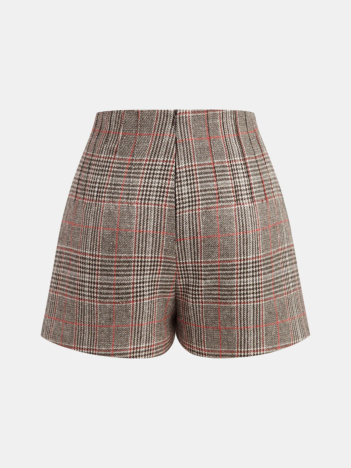 High-Waist Plaid Tweed Shorts - Wholesalesil