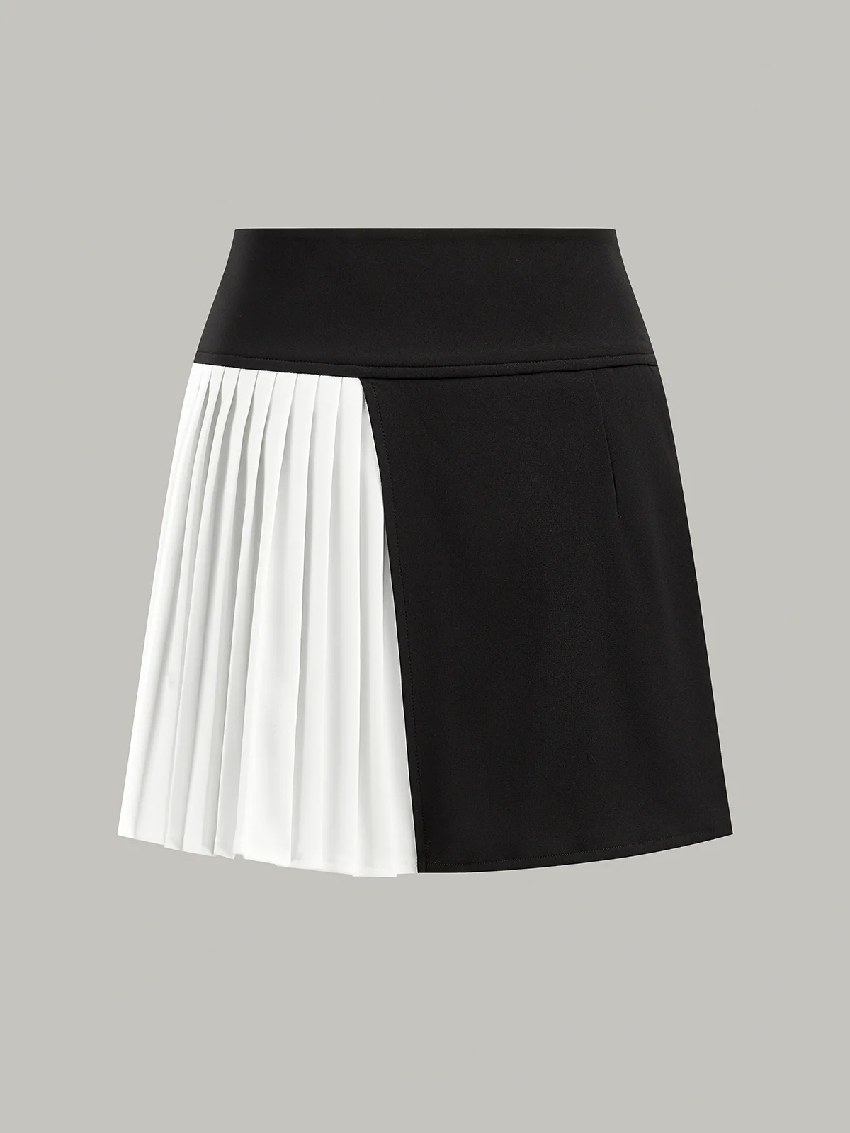 Contrast Pleated Panel Mini Skirt - Wholesalesil