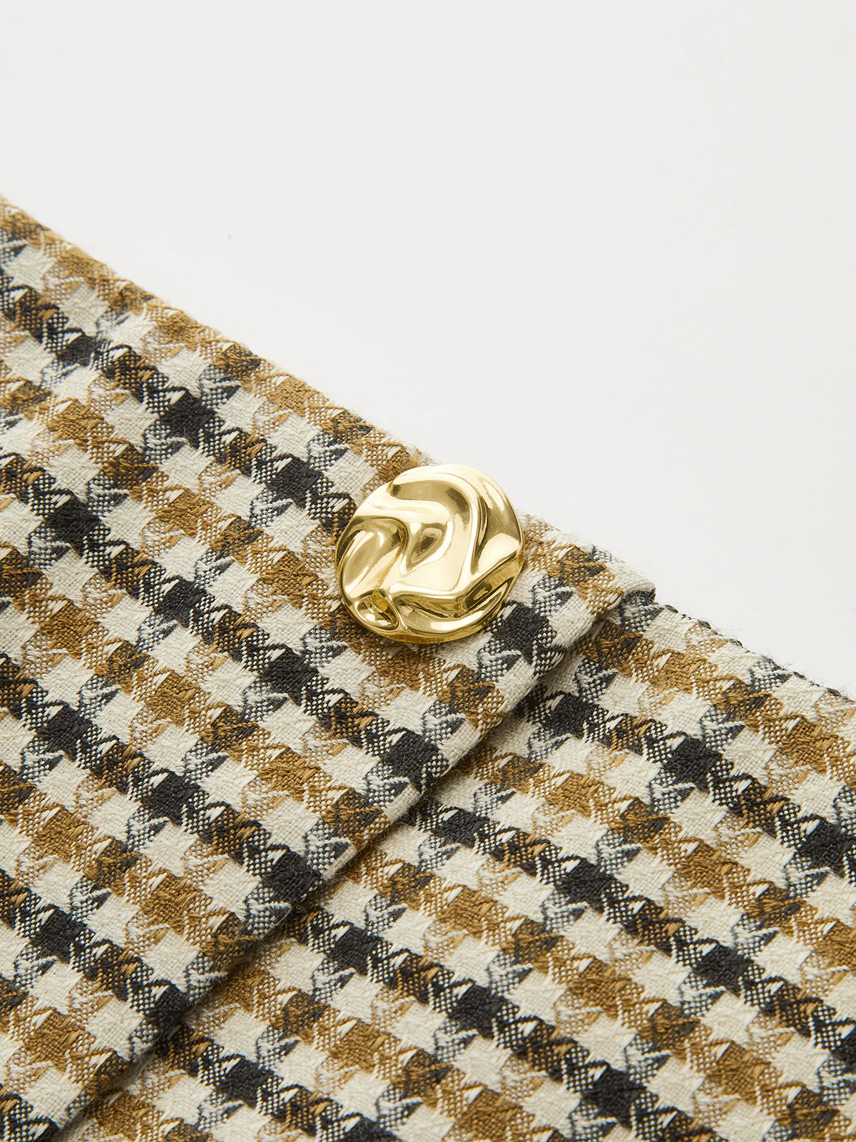 Metal Detail Checkered Mini Skirt - Wholesalesil