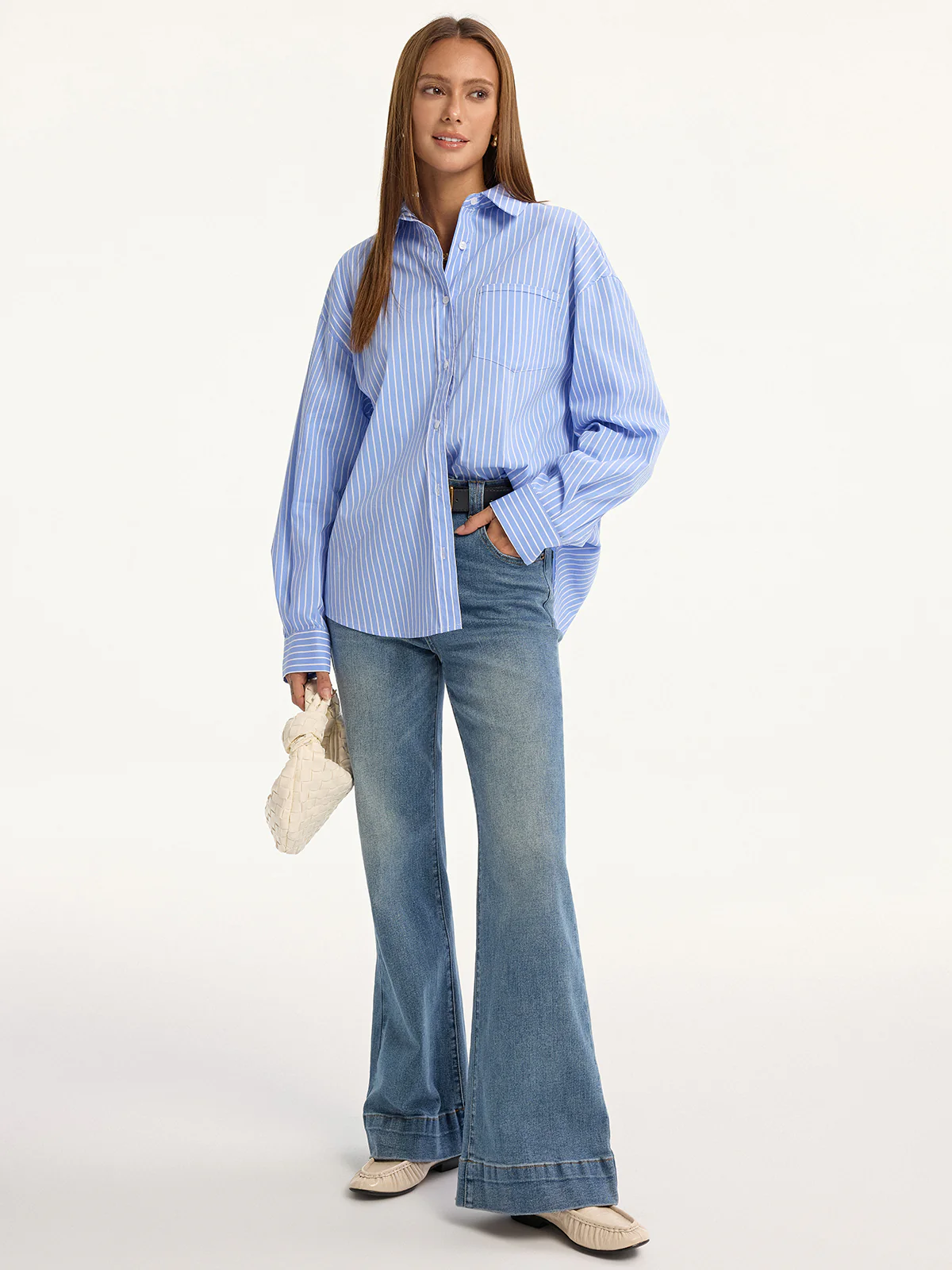 Striped Cotton-Blend Button-Down Shirt - Wholesalesil