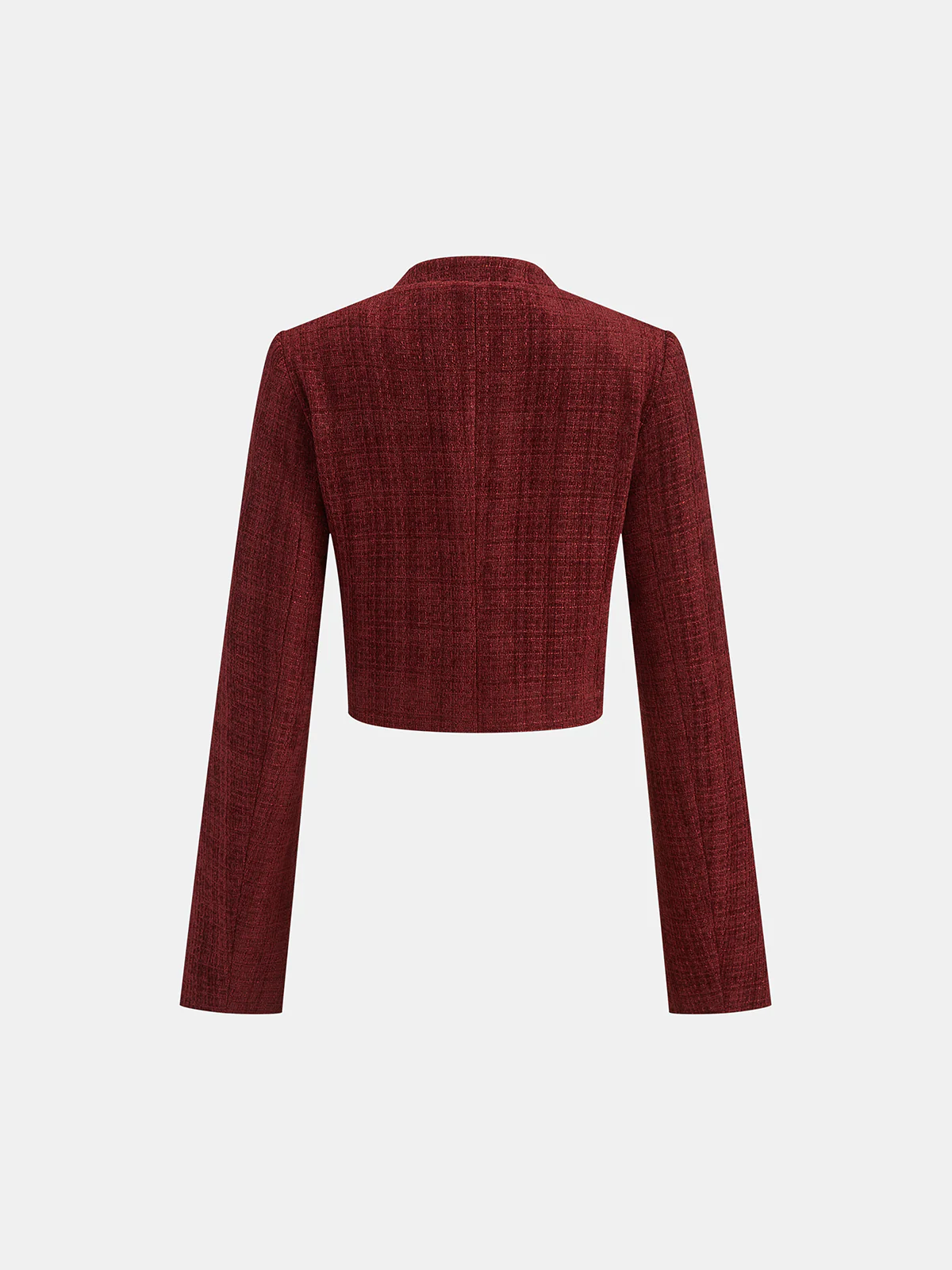 Metal Button Tweed Cropped Blazer - Wholesalesil