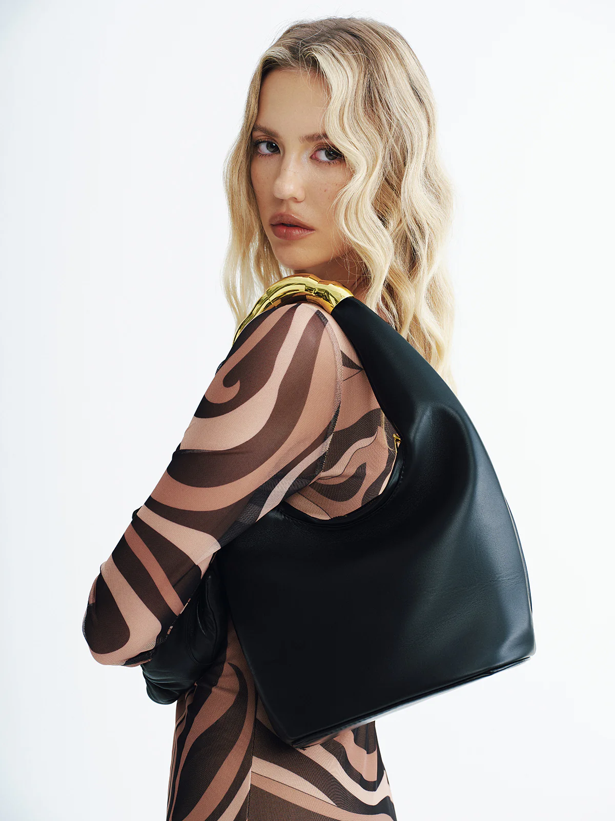 Metal Handle PU Hobo Bag - Wholesalesil