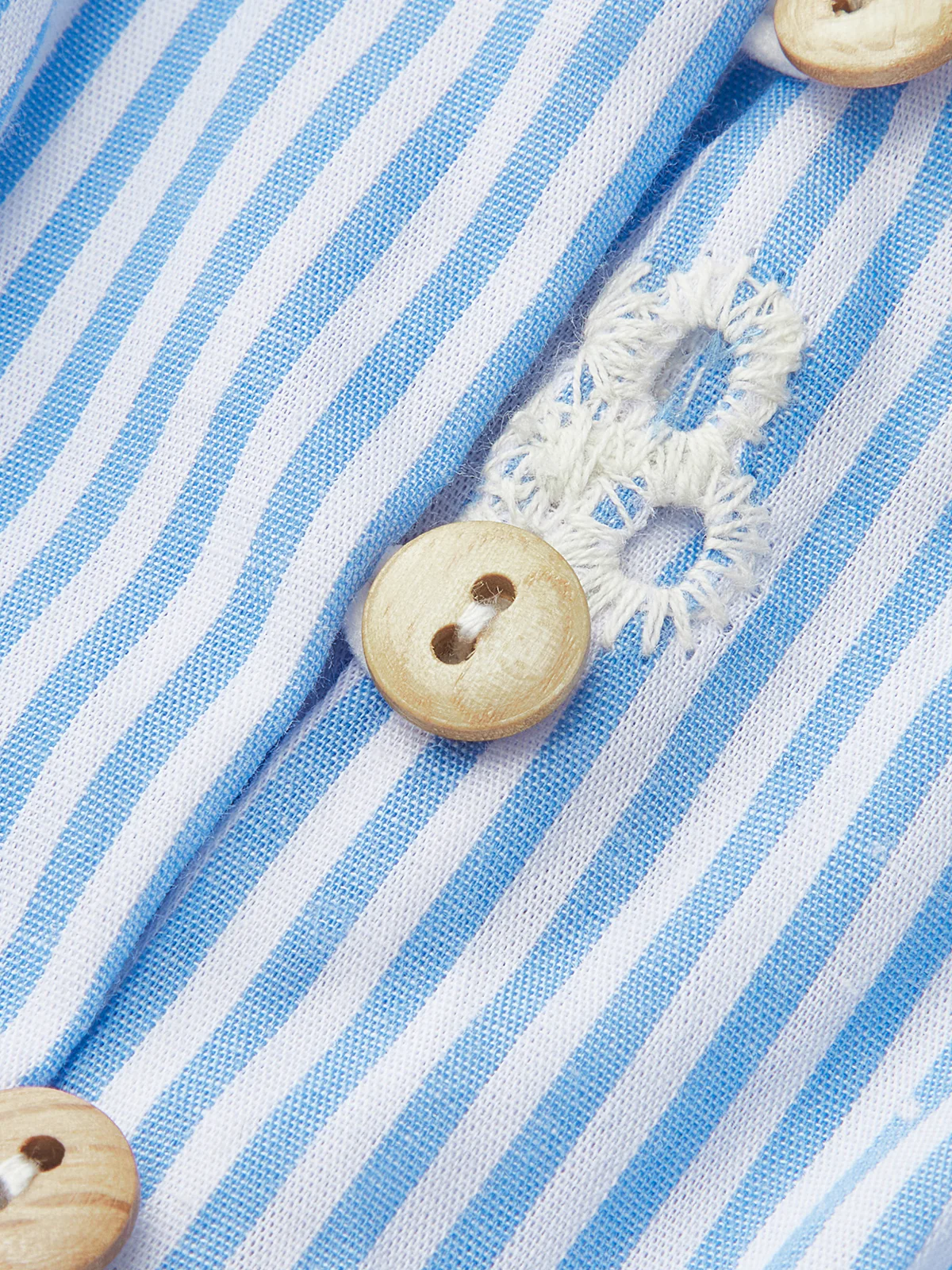 Short-Sleeve Embroidered Floral Striped Dress - Wholesalesil