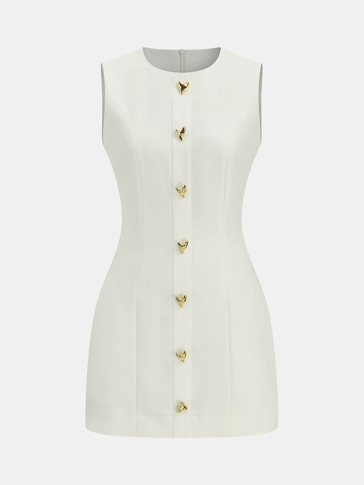 Metal Detail Sleeveless Mini Dress - Wholesalesil