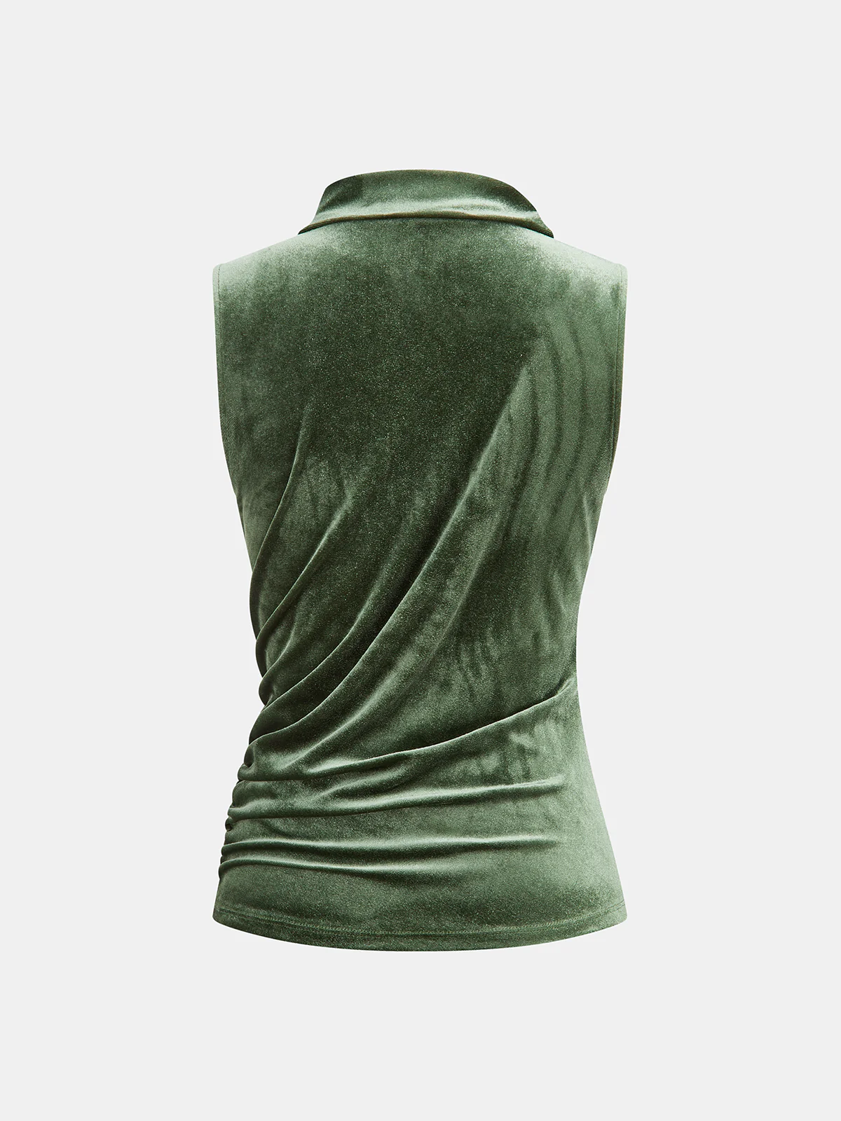 Velvet Draped Sleeveless Top - Wholesalesil