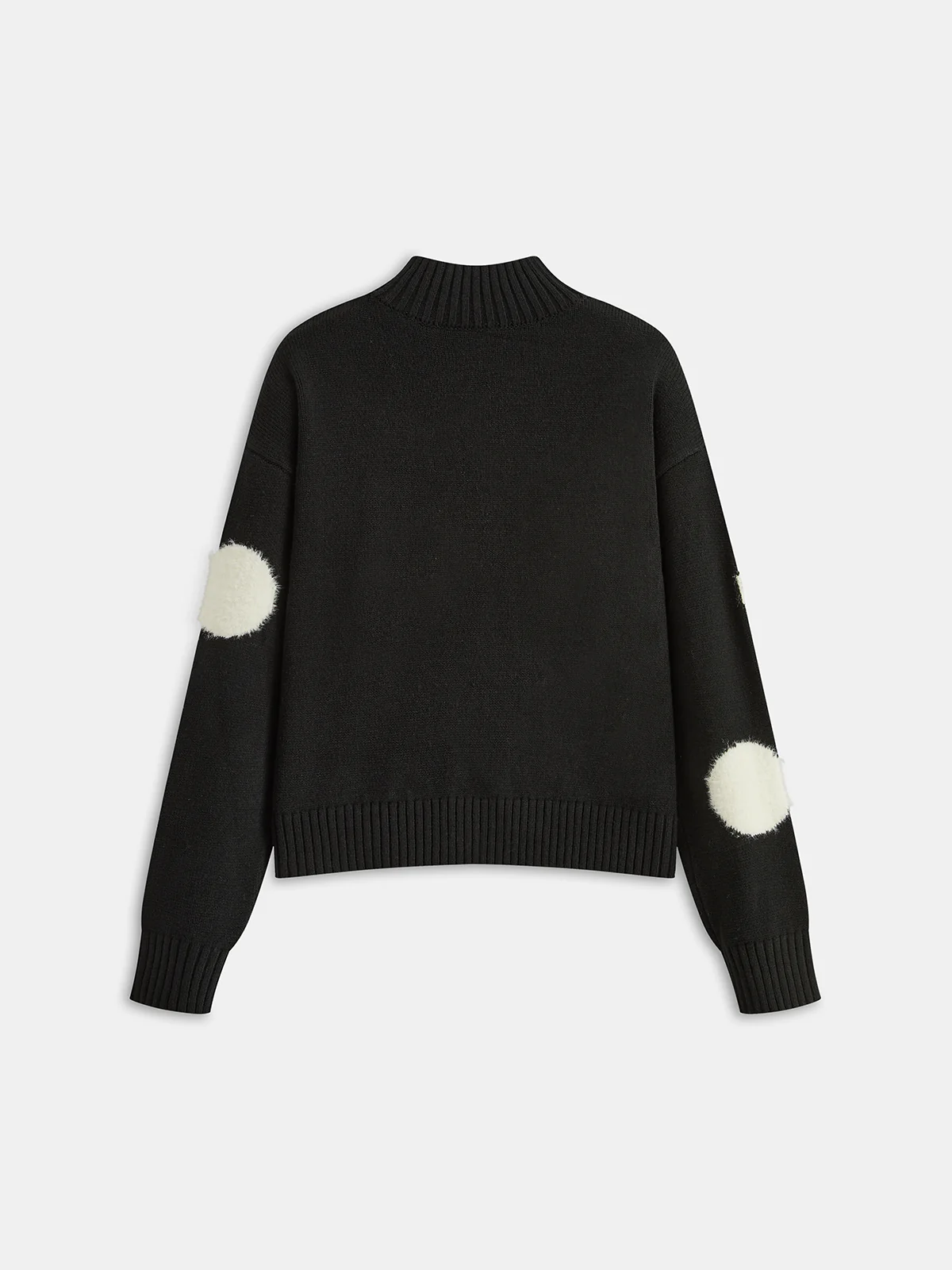 Large Polka Dot Mock Neck Sweater - Wholesalesil