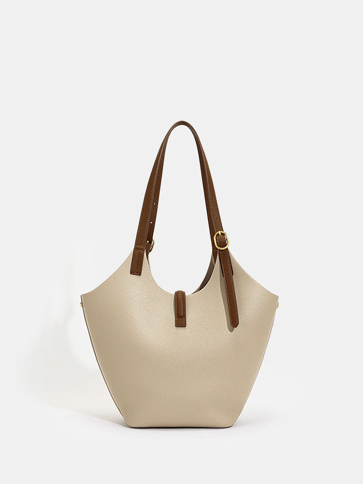 Contrast Strap Faux Leather Tote Bag - Wholesalesil