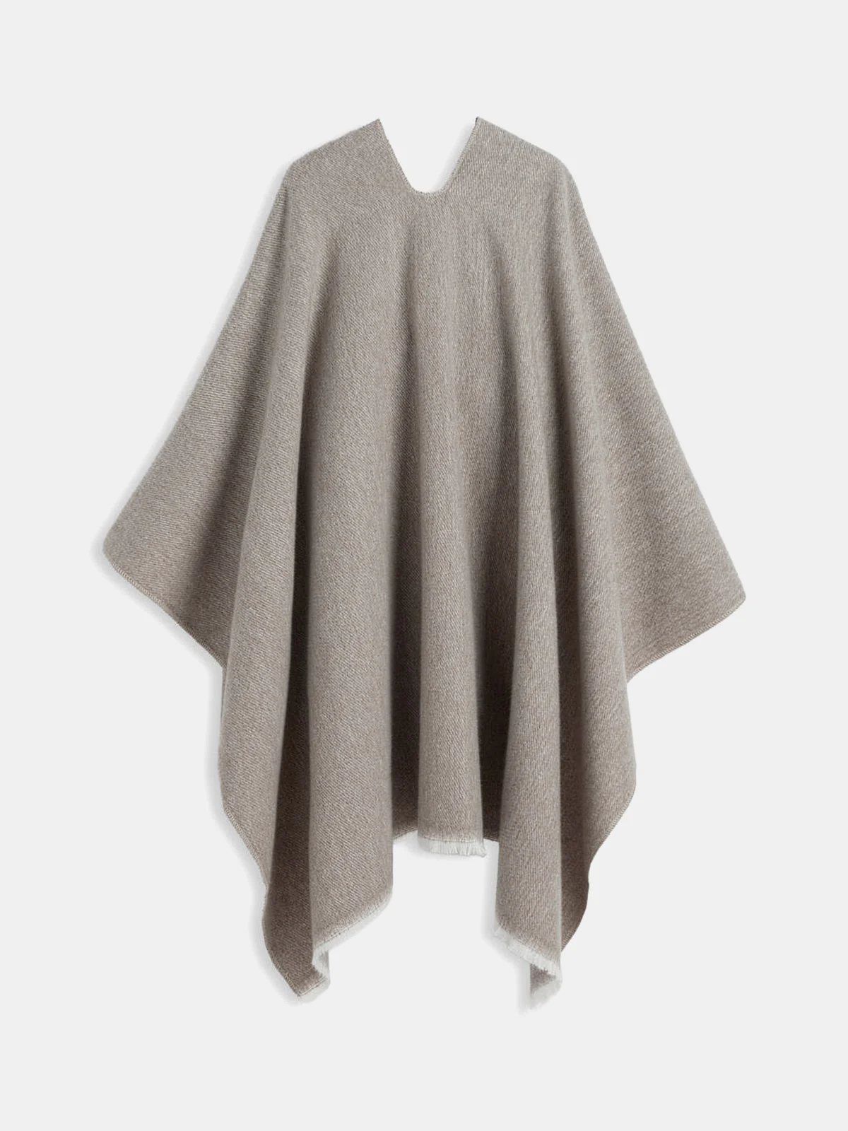 Solid Faux Cashmere Wrap Cape - Wholesalesil