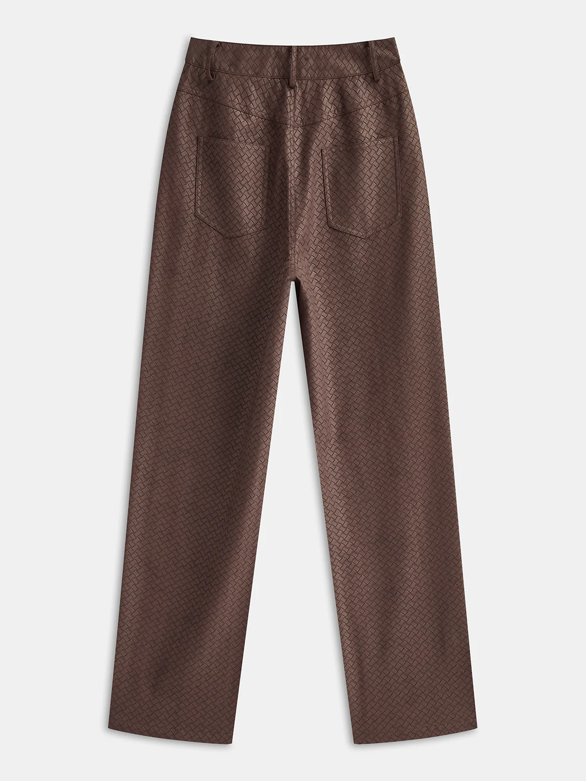 Faux Leather Woven-Patterned Pants - Wholesalesil