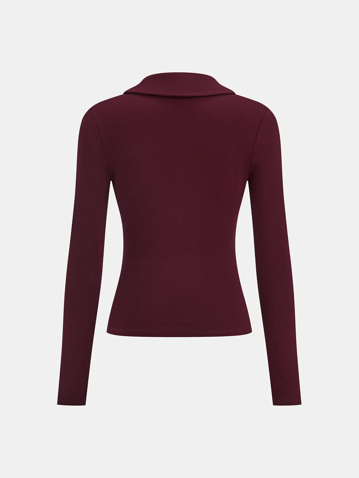 Lapel Ruched Long-Sleeve Top - Wholesalesil