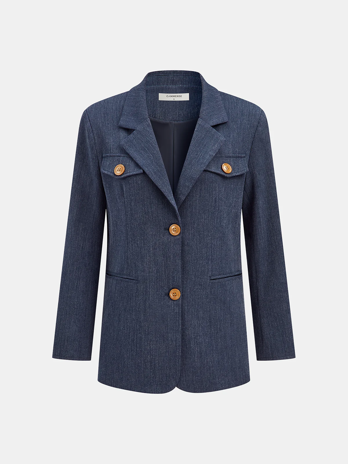 Lapel Blazer and Wide-Leg Pants Set - Wholesalesil