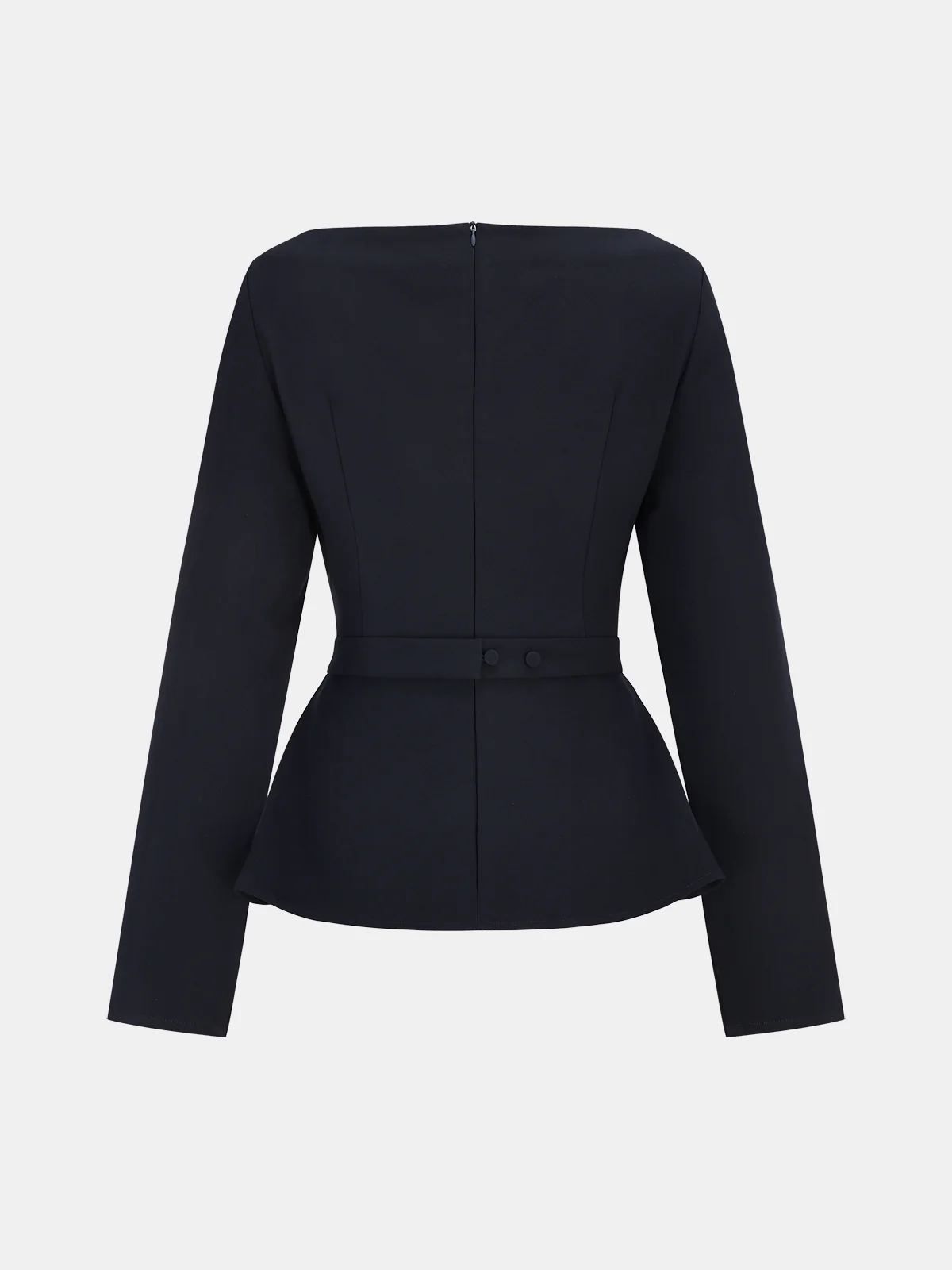 Long Sleeve Asymmetric Blouse - Wholesalesil